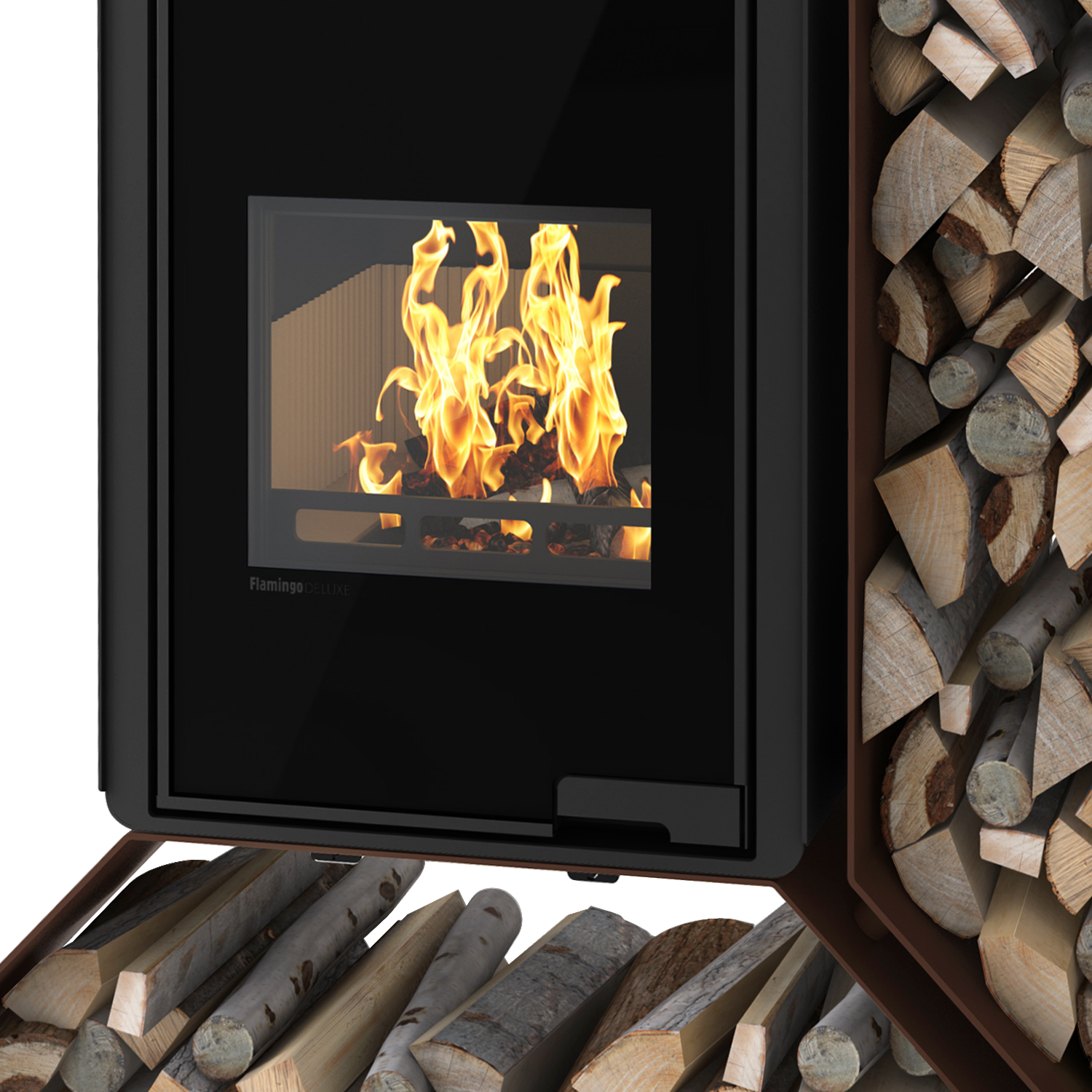 HS Flamingo Deluxe Kampa Poêle à bois Marron Étagère à droite