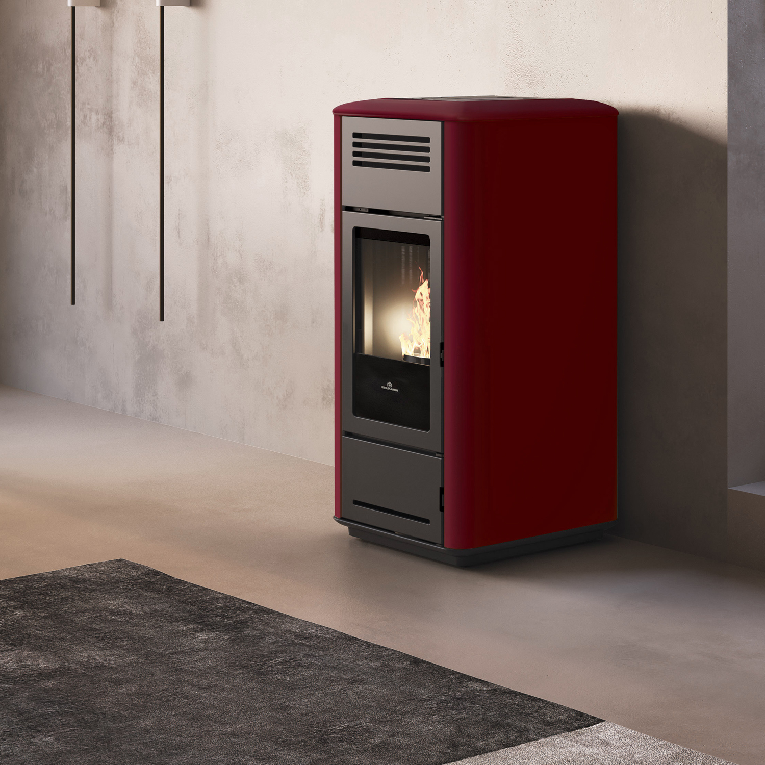 Edilkamin Milla H 15 Evo poêle à granulés hydro acier bordeaux