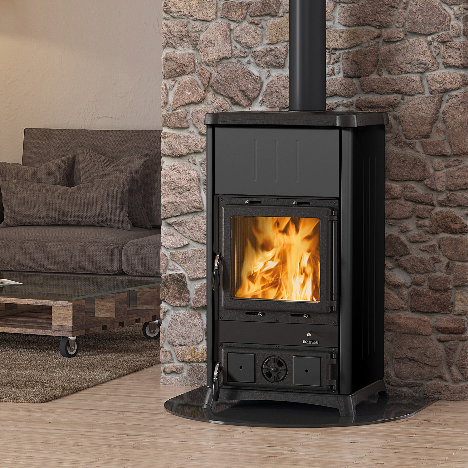 La Nordica Fedora Poêle à bois Acier Noir-Anthracite