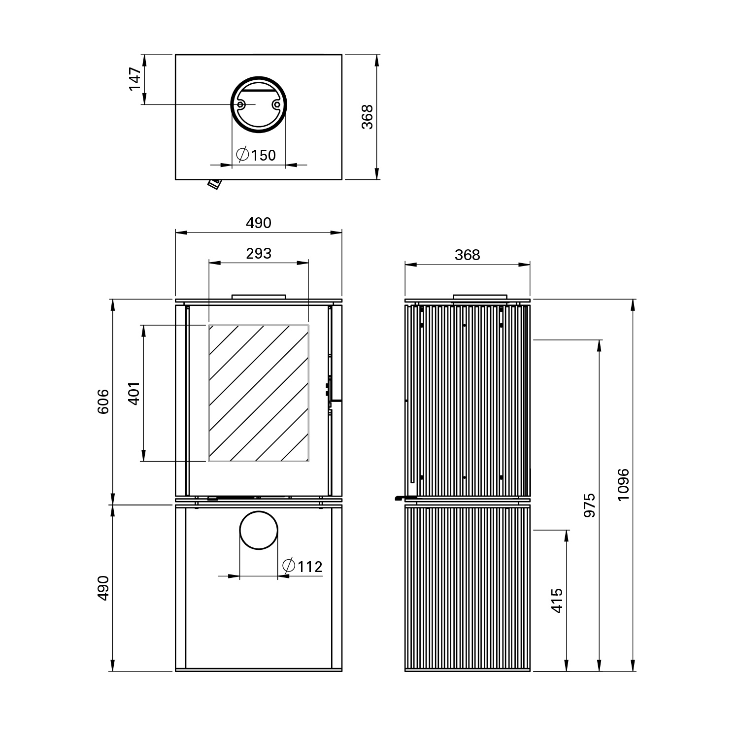 Schmitzker Cuby Stripe poêle à bois