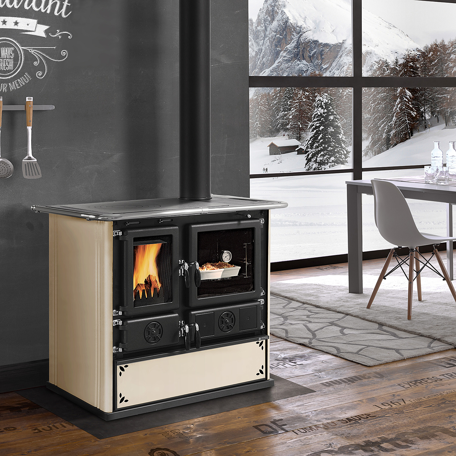 La Nordica Rosa 5.0 poêle à bois en acier Panna