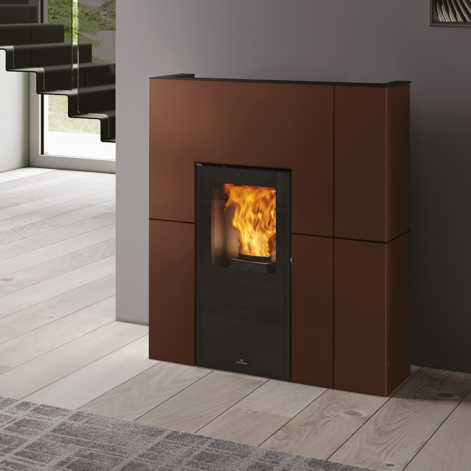 Edilkamin Blade H 15 Evo poêle à granulés bouilleur acier bronze