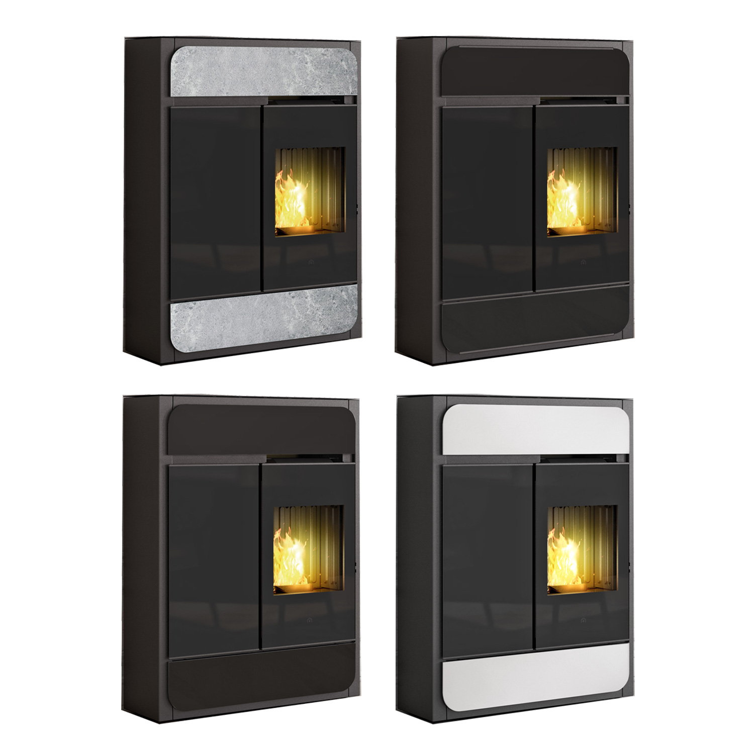 Edilkamin Bild Up poêle à granulés en céramique noire Edilkamin Bild Up poêle à granulés en céramique noire