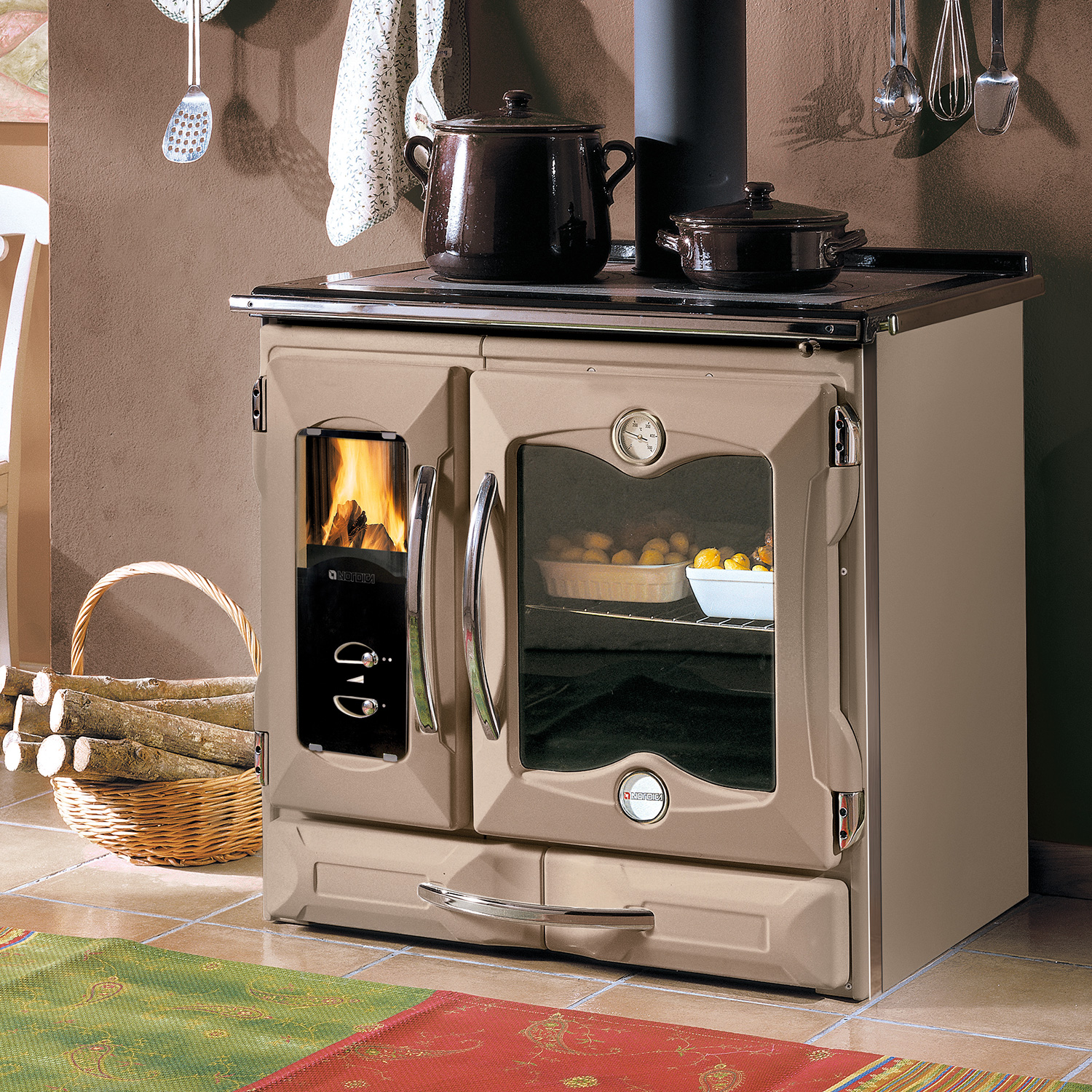 La Nordica Suprema 4.0 cuisinière à bois en fonte Tortora