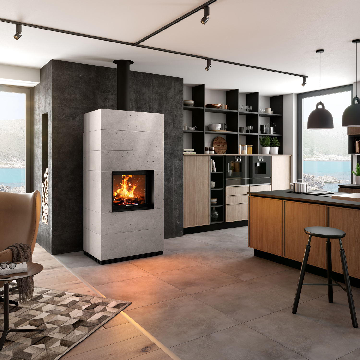 Spartherm SIM 2/3 Mini Sh-4S Kit de cheminée en béton fin