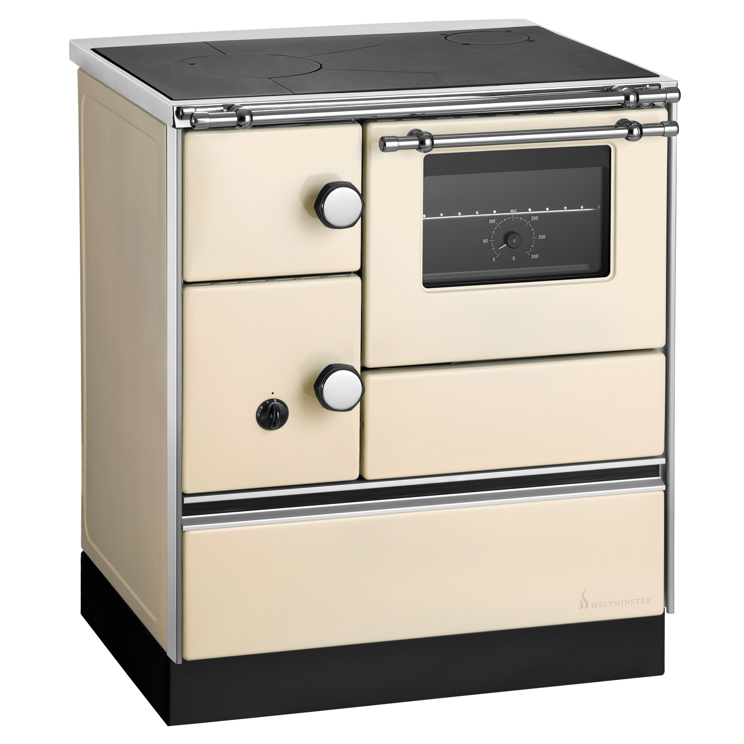 Wamsler K 176 A 70 Cuisinière en acier ivoire, four à droite