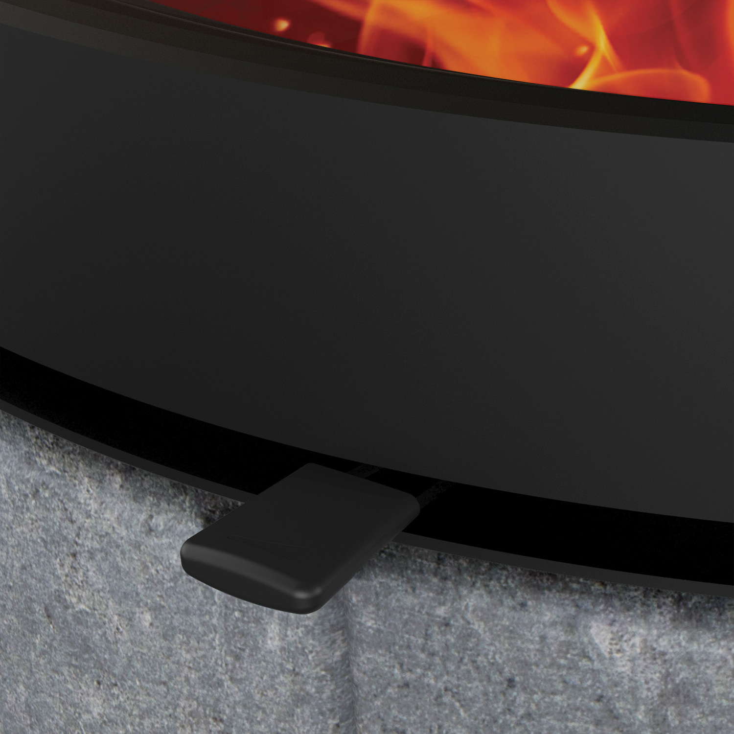 Poêle à bois Lotus M1 Noir / Pierre ollaire, évacuation des fumées par le haut