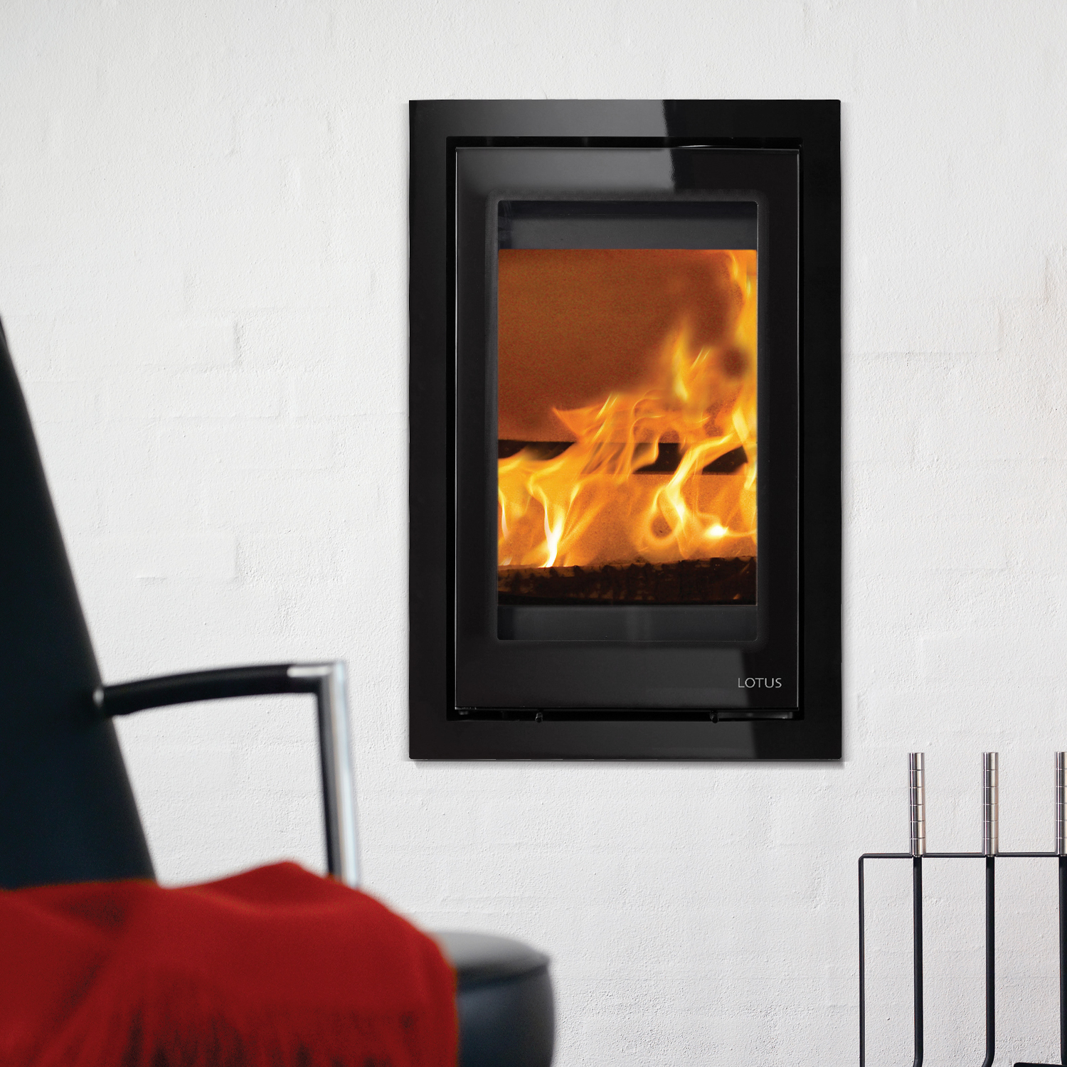 Lotus H700 Insert de cheminée Black Magic / Charnières à gauche