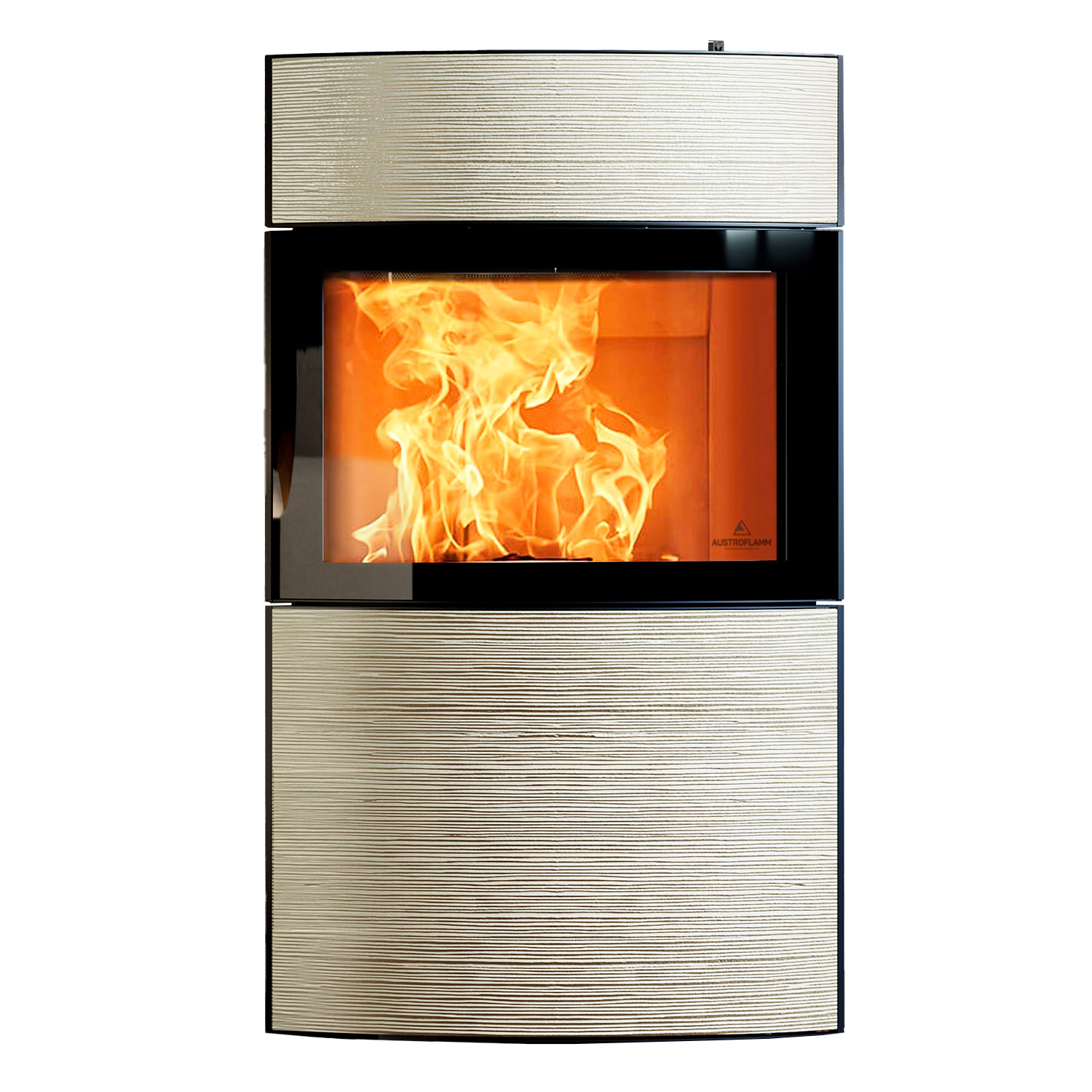 Austroflamm Fynn Xtra 2.0 poêle à bois acier noir/ revêtement céramique rainure Monstein 100