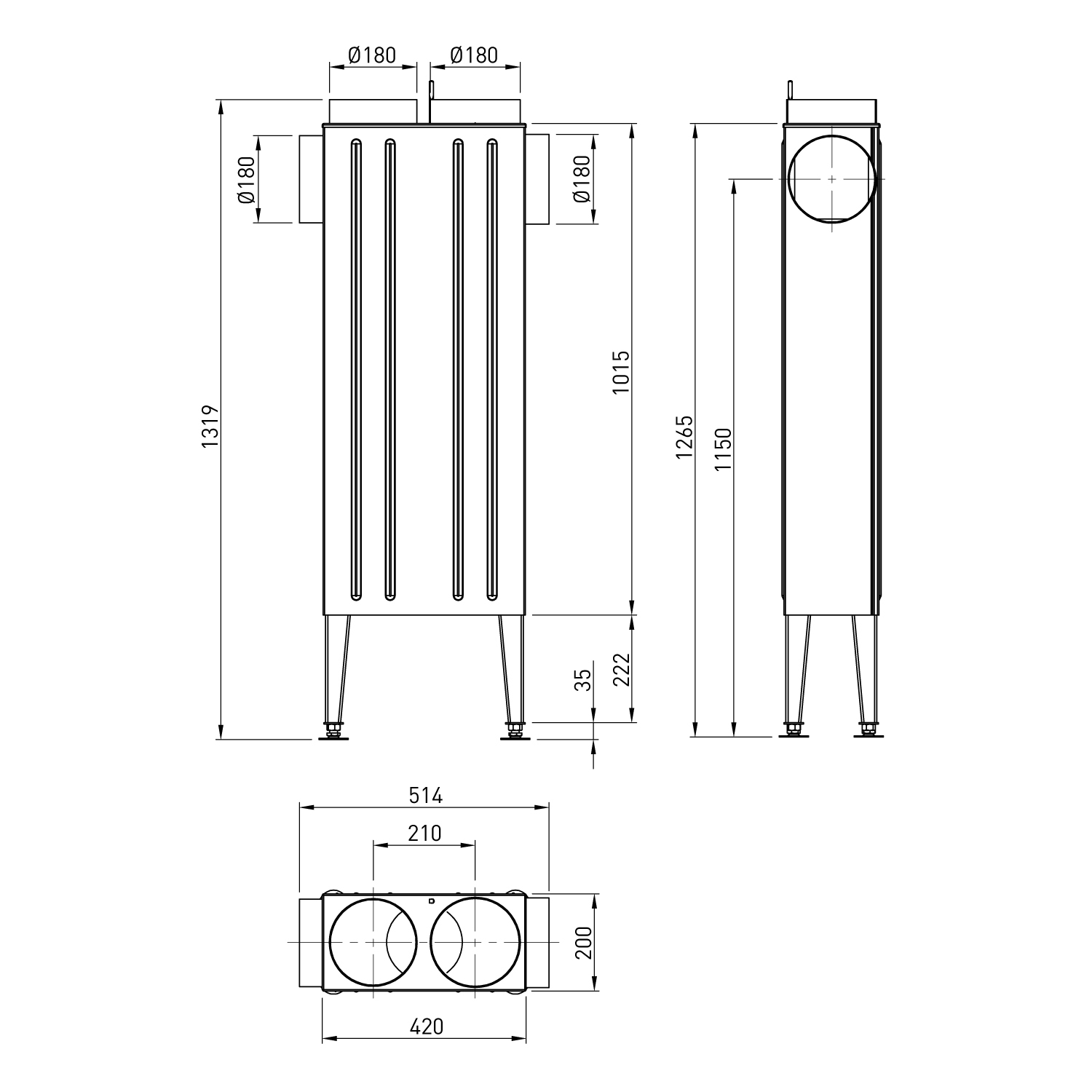 Spartherm unité de post-combustion pour les séries Mini, Speedy, Varia, Arte et Classic