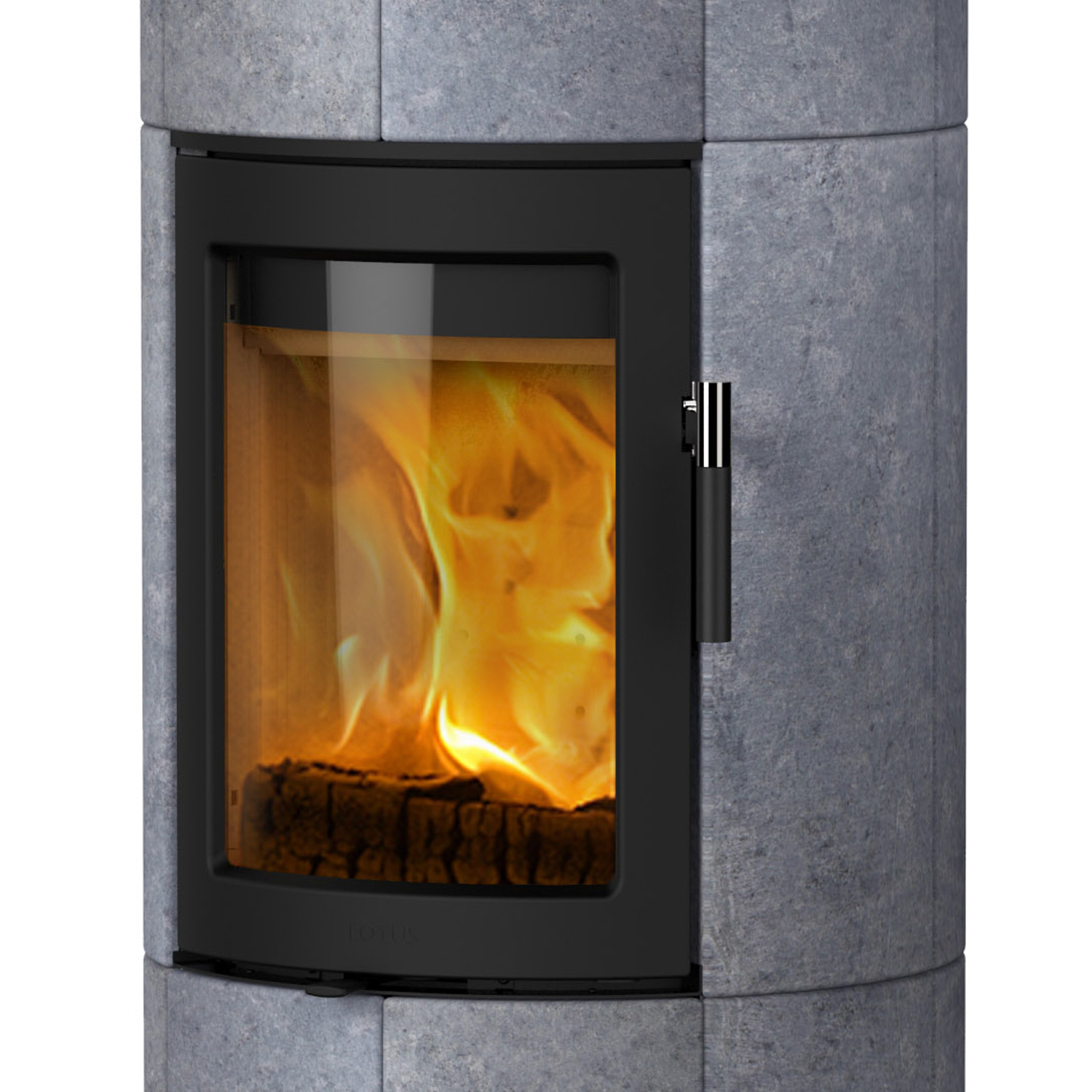 Poêle à bois Lotus Maestro 152M Noir / Pierre ollaire, évacuation des fumées à l'arrière