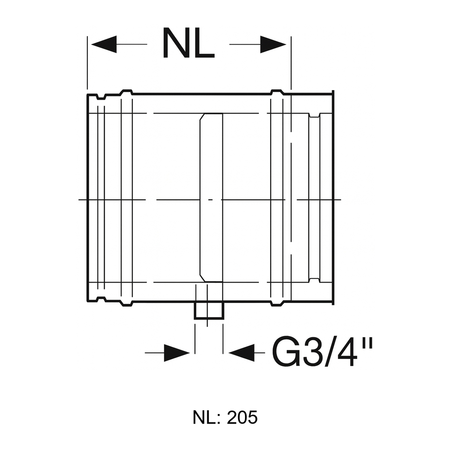 Schiedel ICS élément de tube 250 mm ICS Ø150 avec évacuation des condensats double paroi brillant