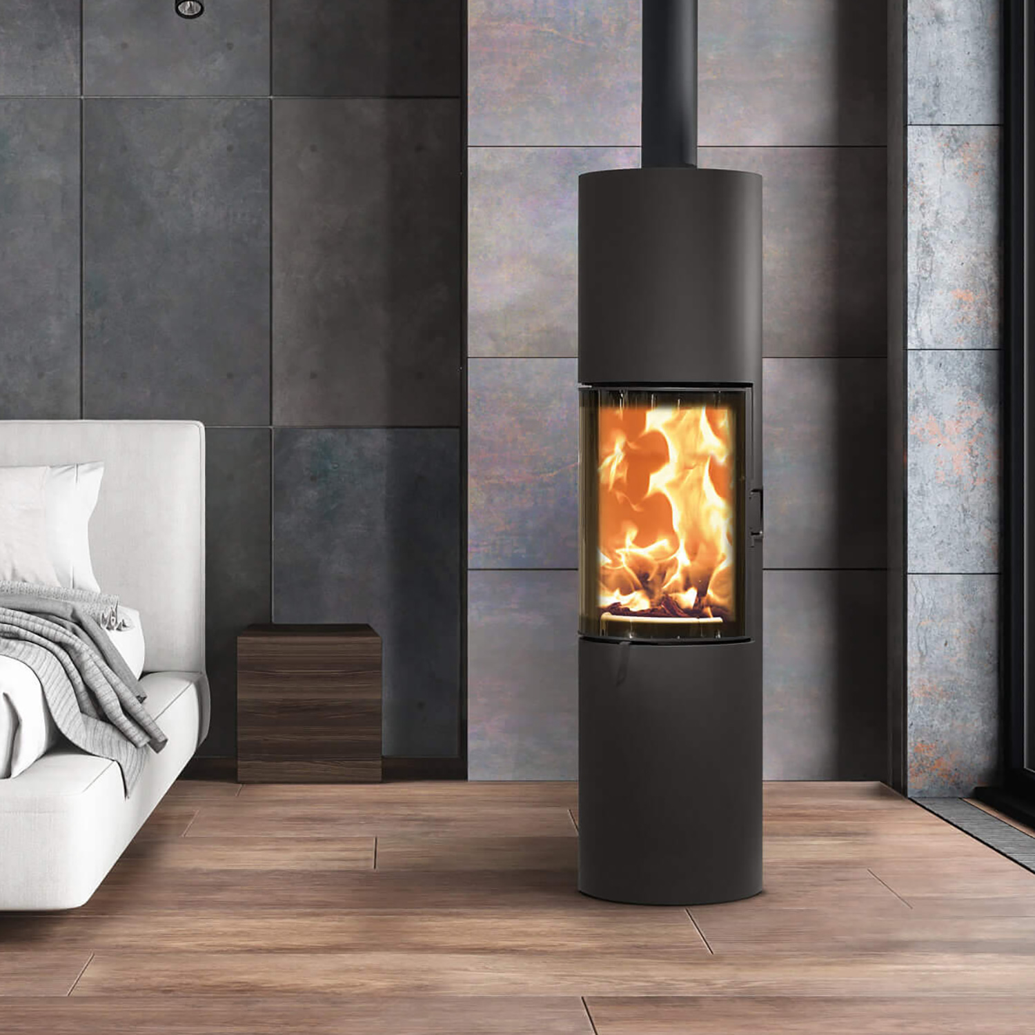 Austroflamm Stila 2.0 Poêle à bois en acier gris fonte Austroflamm Stila 2.0 Poêle à bois en acier gris fonte