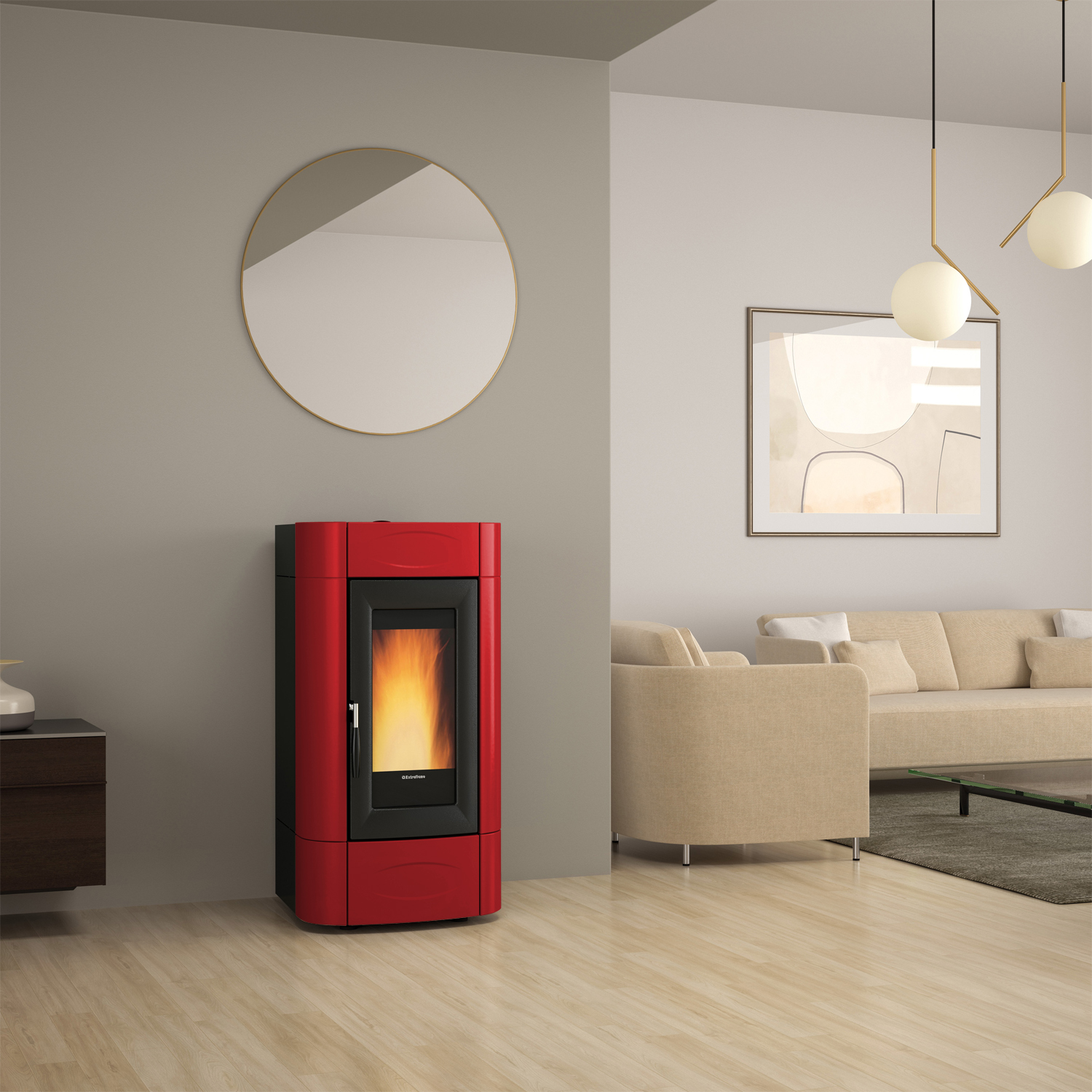 Extraflame Evolution Line Isidora Idro H16 poêle à granulés bouilleur Bordeaux