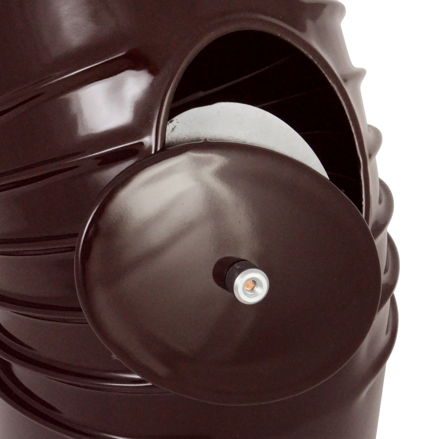 Coude de conduit de fumée / Coude de tuyau de poêle émaillé 150 mm - Coude de 45° nervuré marron avec ouverture de nettoyage