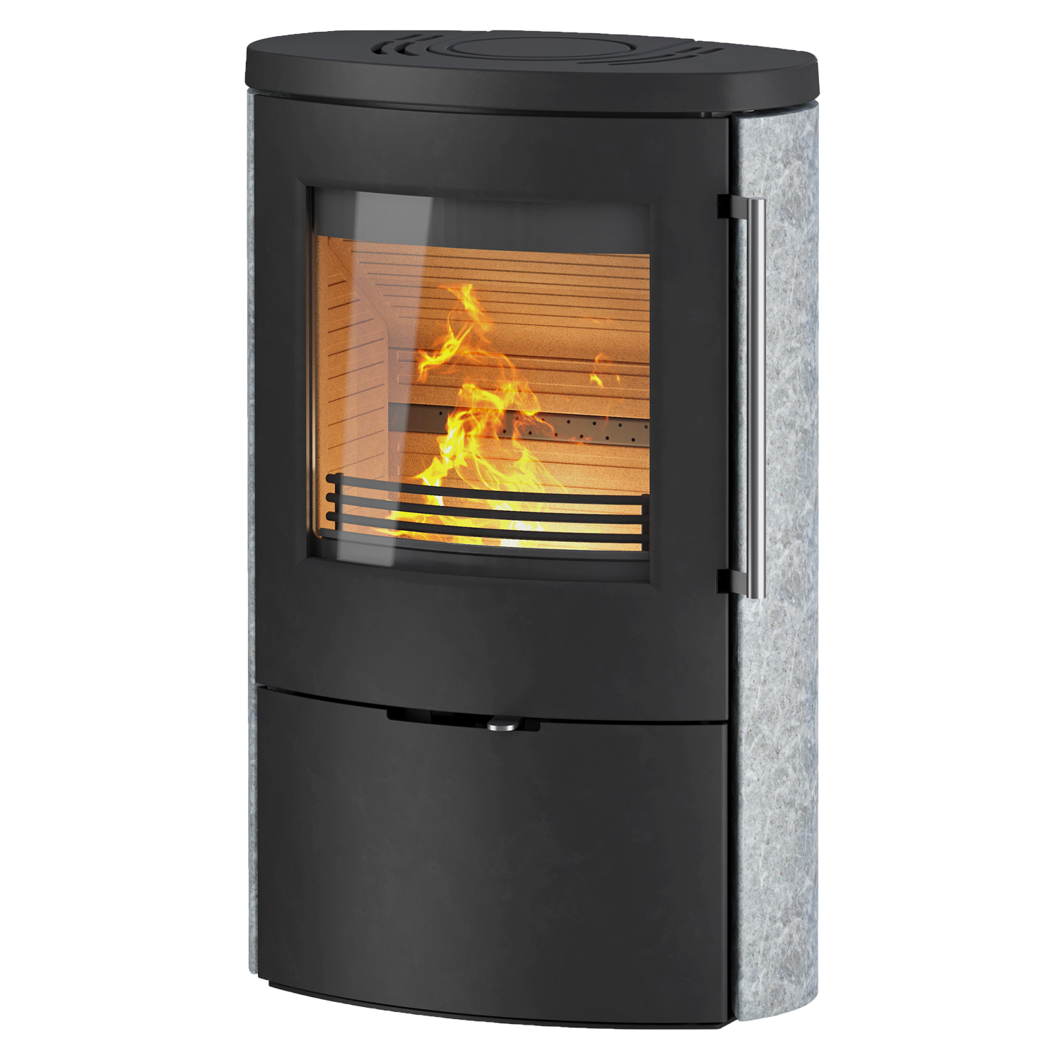 Poêle à bois TermaTech TT80RLS en acier noir