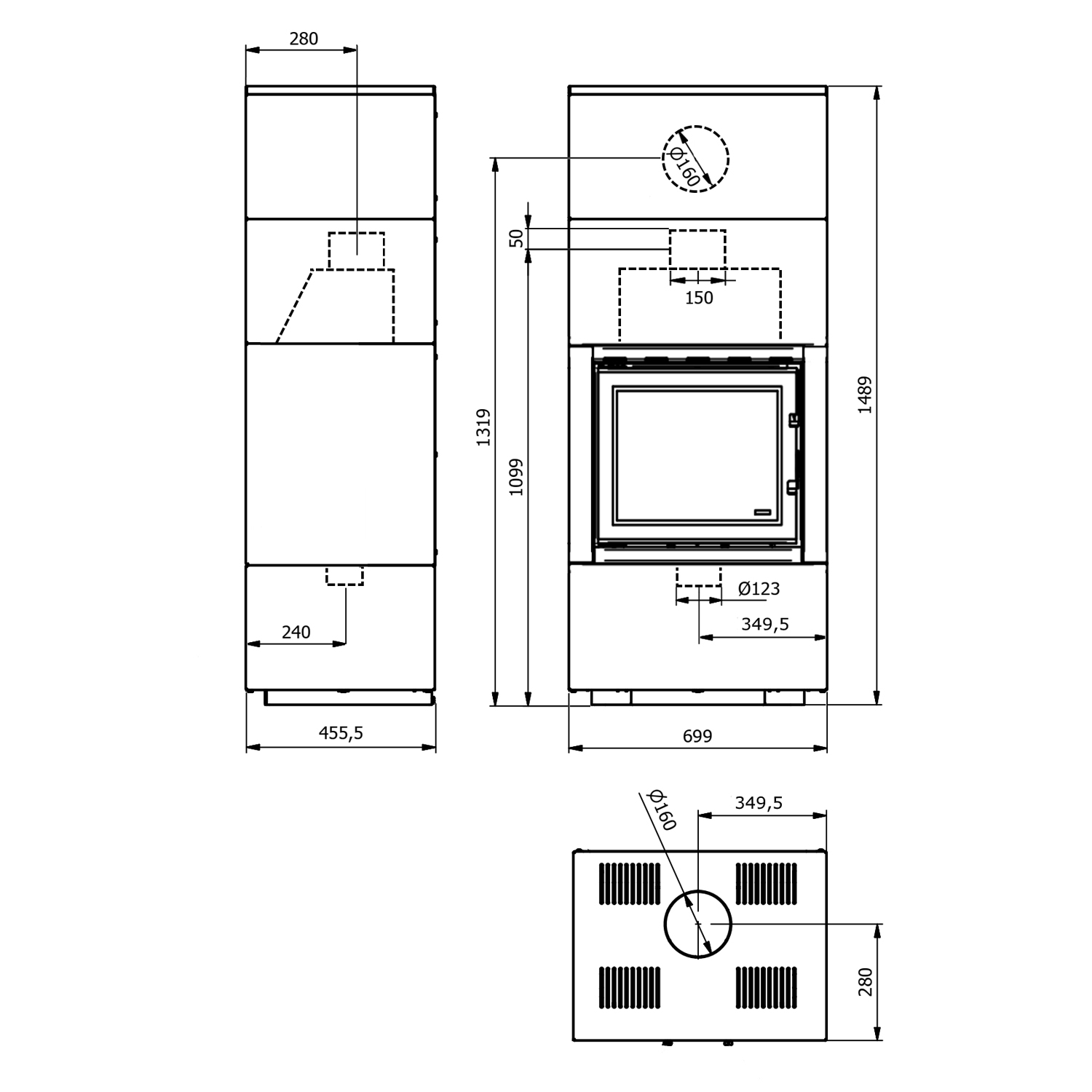 Wamsler Modulo 70/150 G Kit de cheminée Blanc