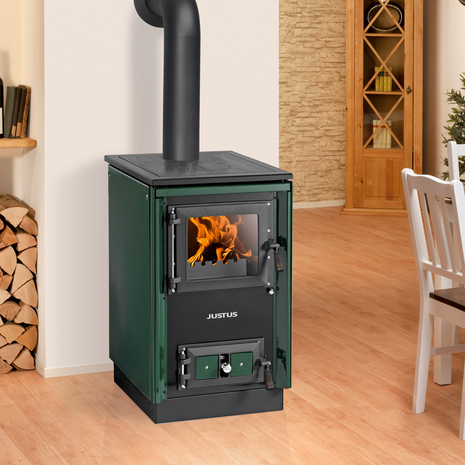 Justus Rustico-50 2.0 poêle de cuisine vert Justus Rustico-50 2.0 poêle de cuisine vert