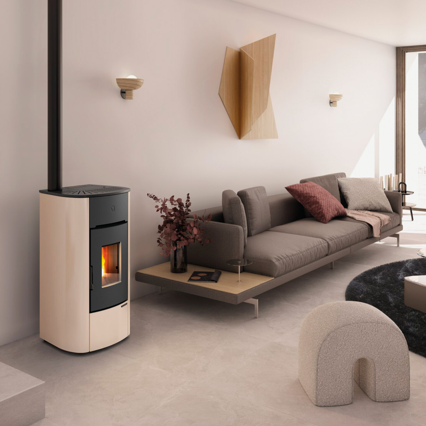 Extraflame Mariella poêle à granulés ivoire