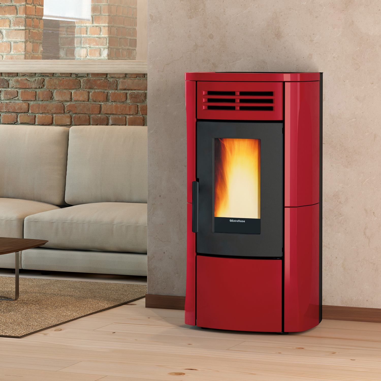 Extraflame Evolution Line Terry Plus poêle à granulés Majolika Bordeaux Extraflame Evolution Line Terry Plus poêle à granulés Majolika Bordeaux