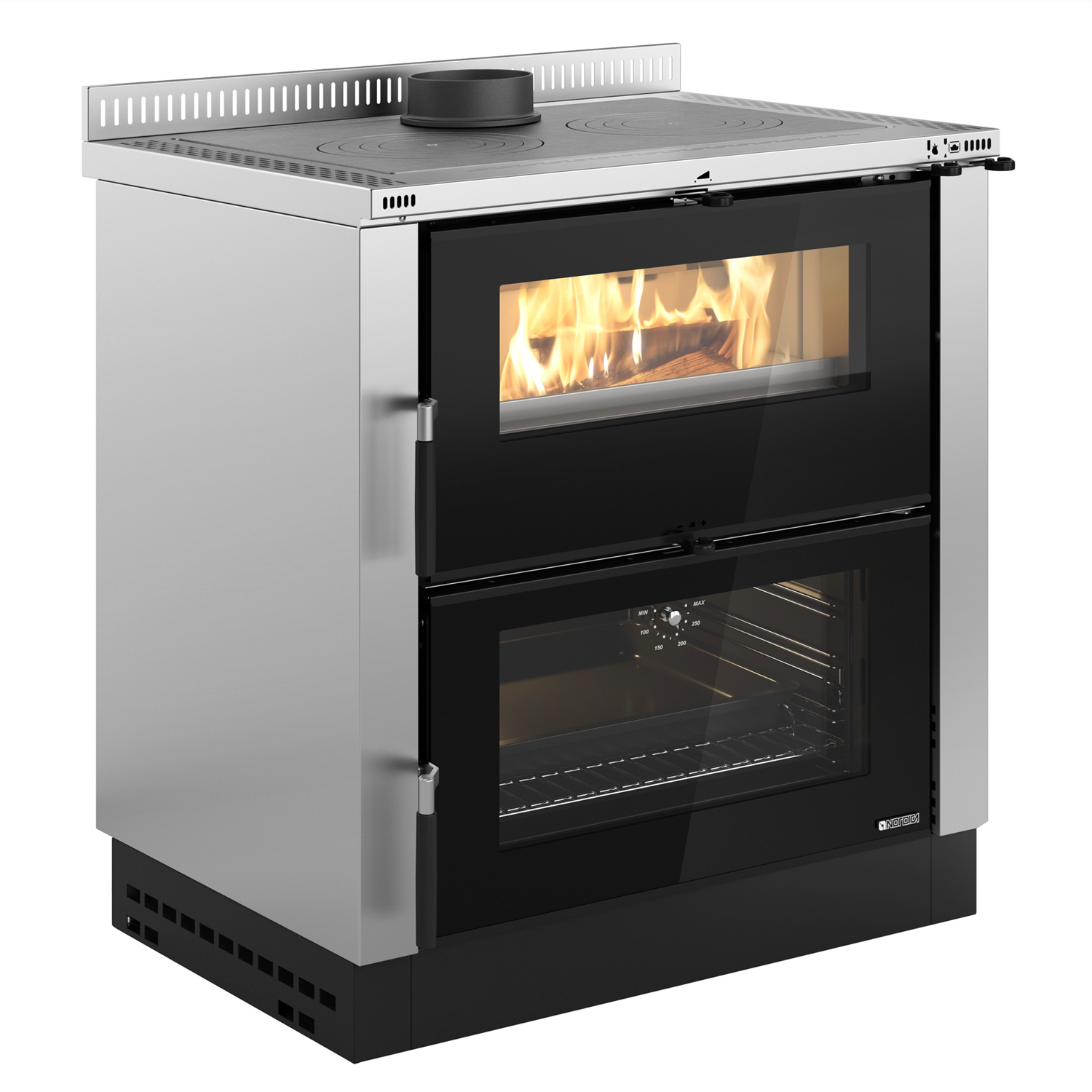 La cuisinière à bois La Nordica Verona XXL en acier inoxydable