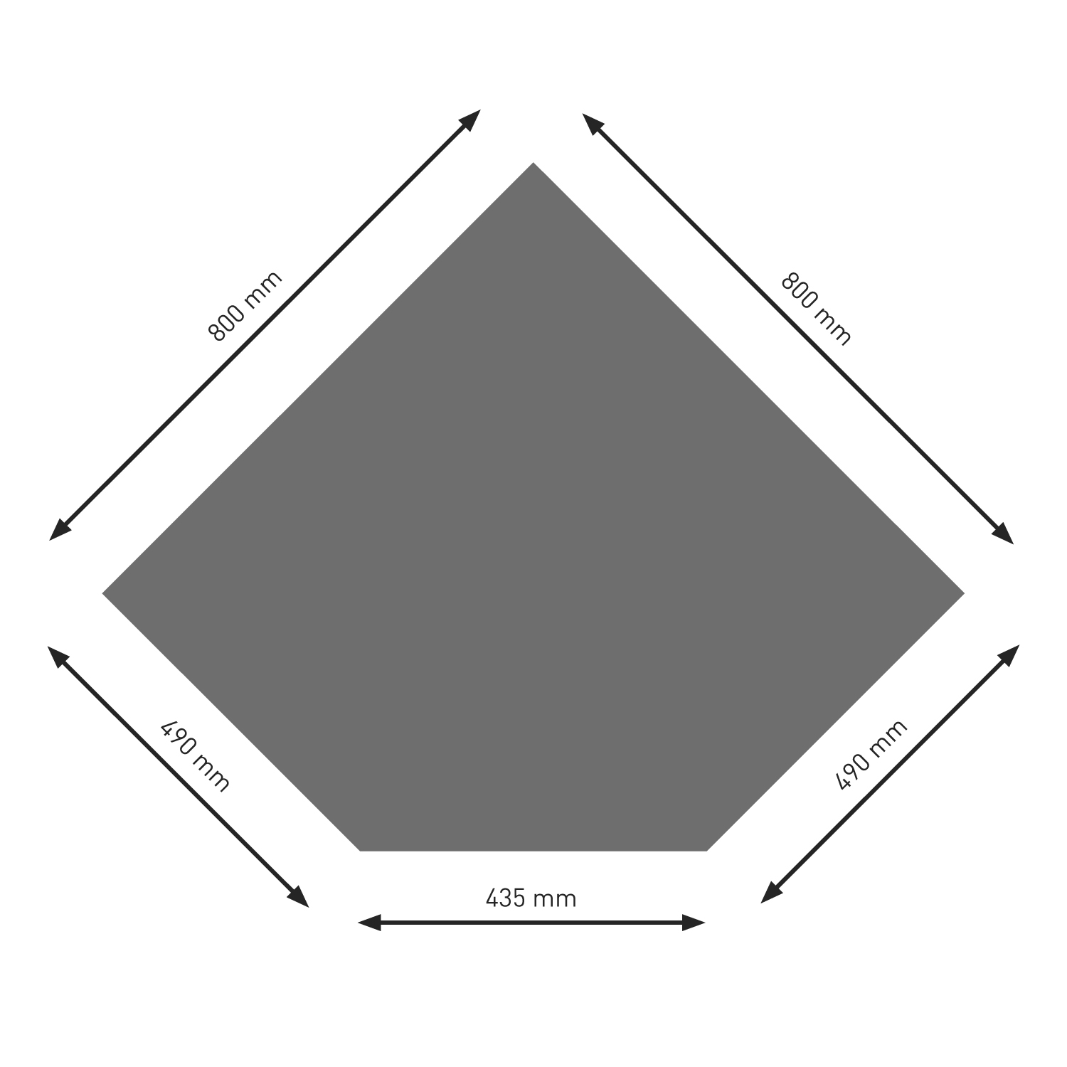 Plaque de sol Raik B5 Diamant gris fonte revêtue par poudre 800 x 800 mm