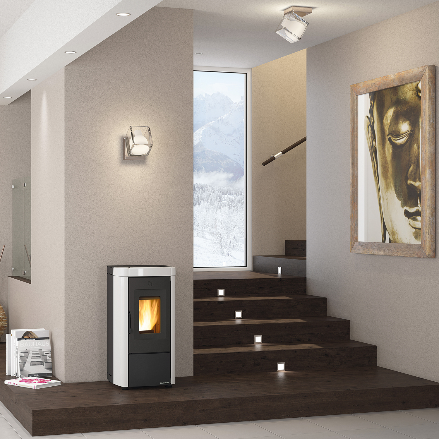 Extraflame Evolution Line Moira EVO poêle à granulés acier blanc