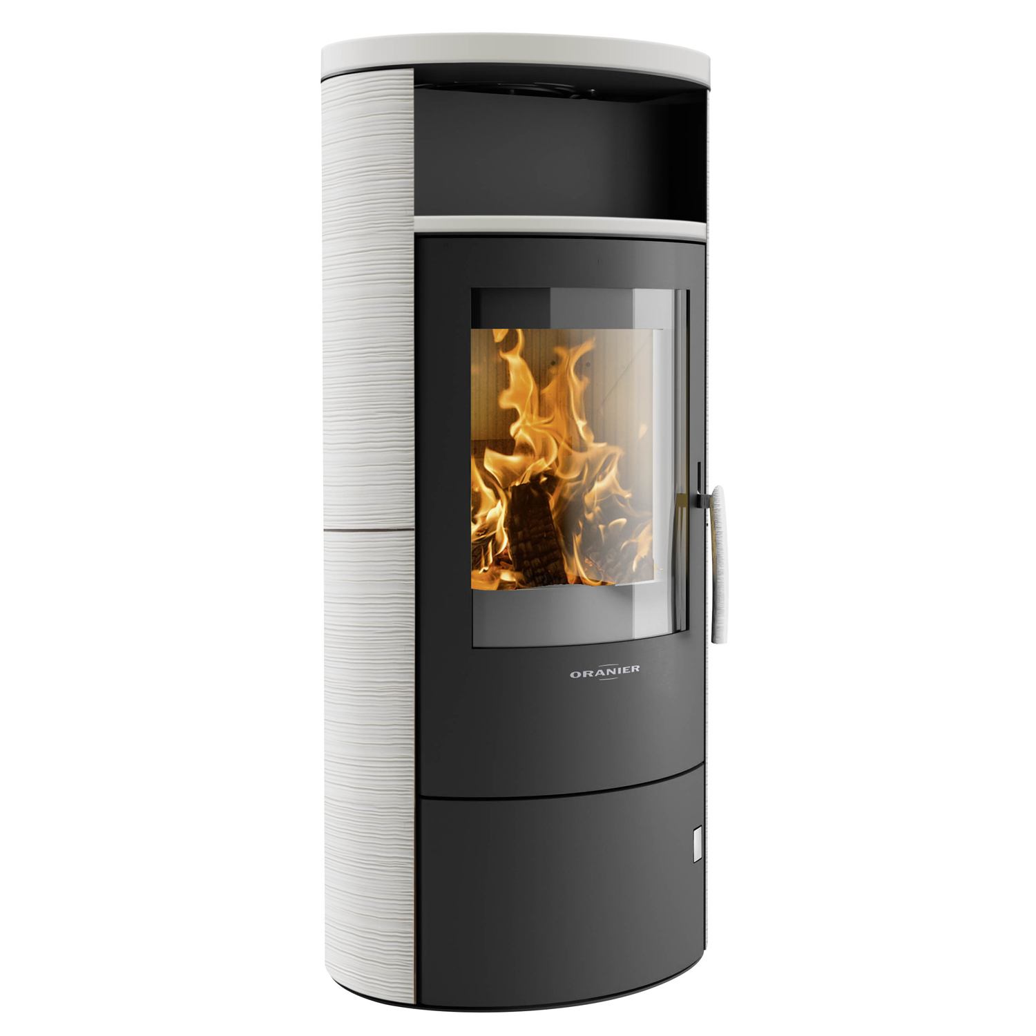 Oranier Polar 7 2.0 Poêle à bois Acier Noir / Céramique Blanc Soie