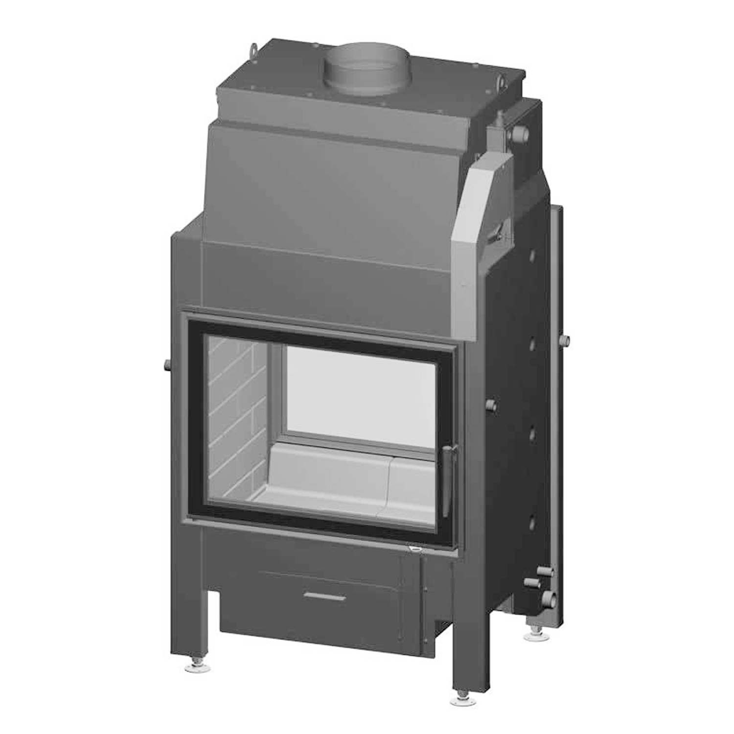 Spartherm Varia FD H2O 10 kW insert de cheminée à eau, côté gauche Spartherm Varia FD H2O 10 kW insert de cheminée à eau, côté gauche