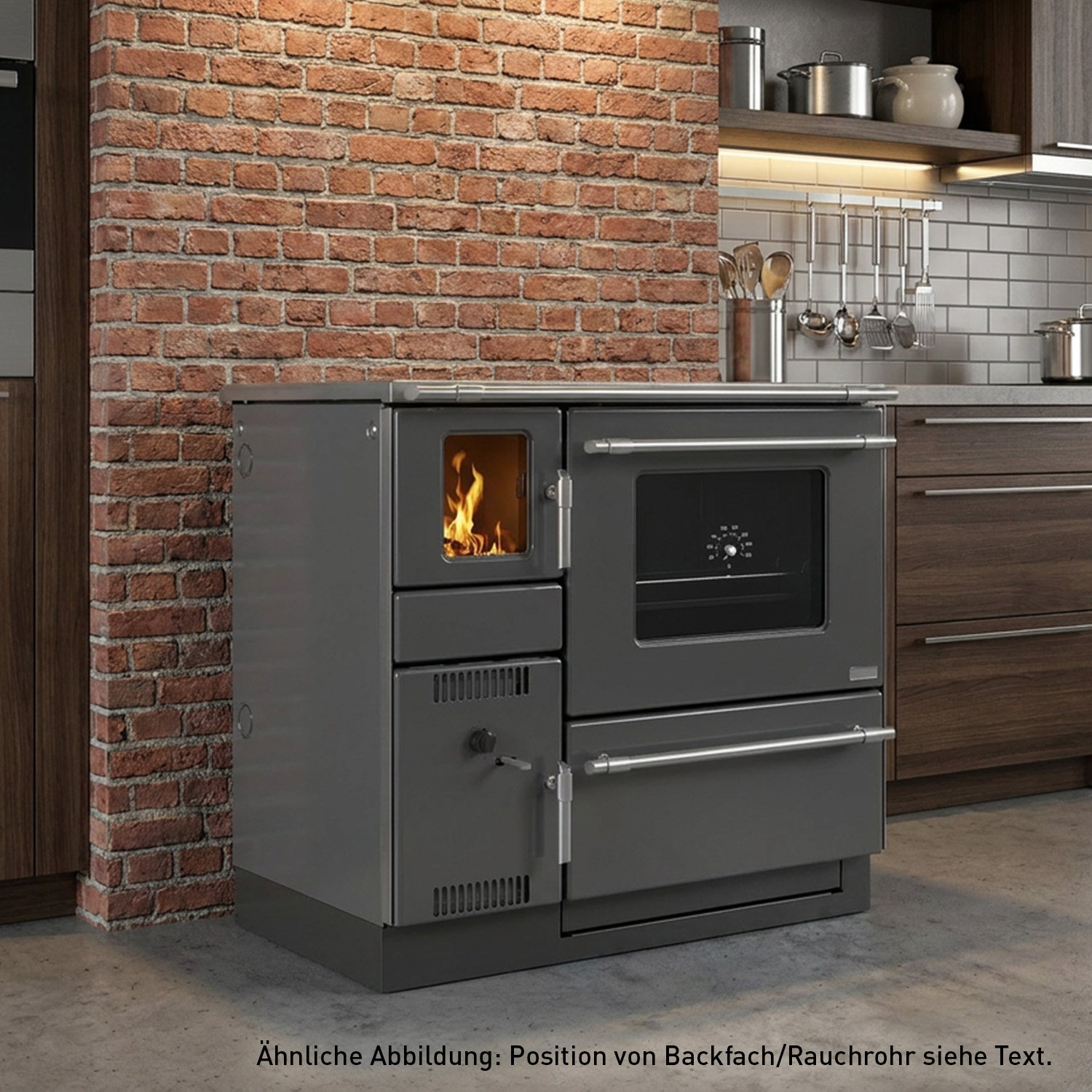 Wamsler K 139 F Cuisinière à bois à gauche anthracite avec plaque en acier