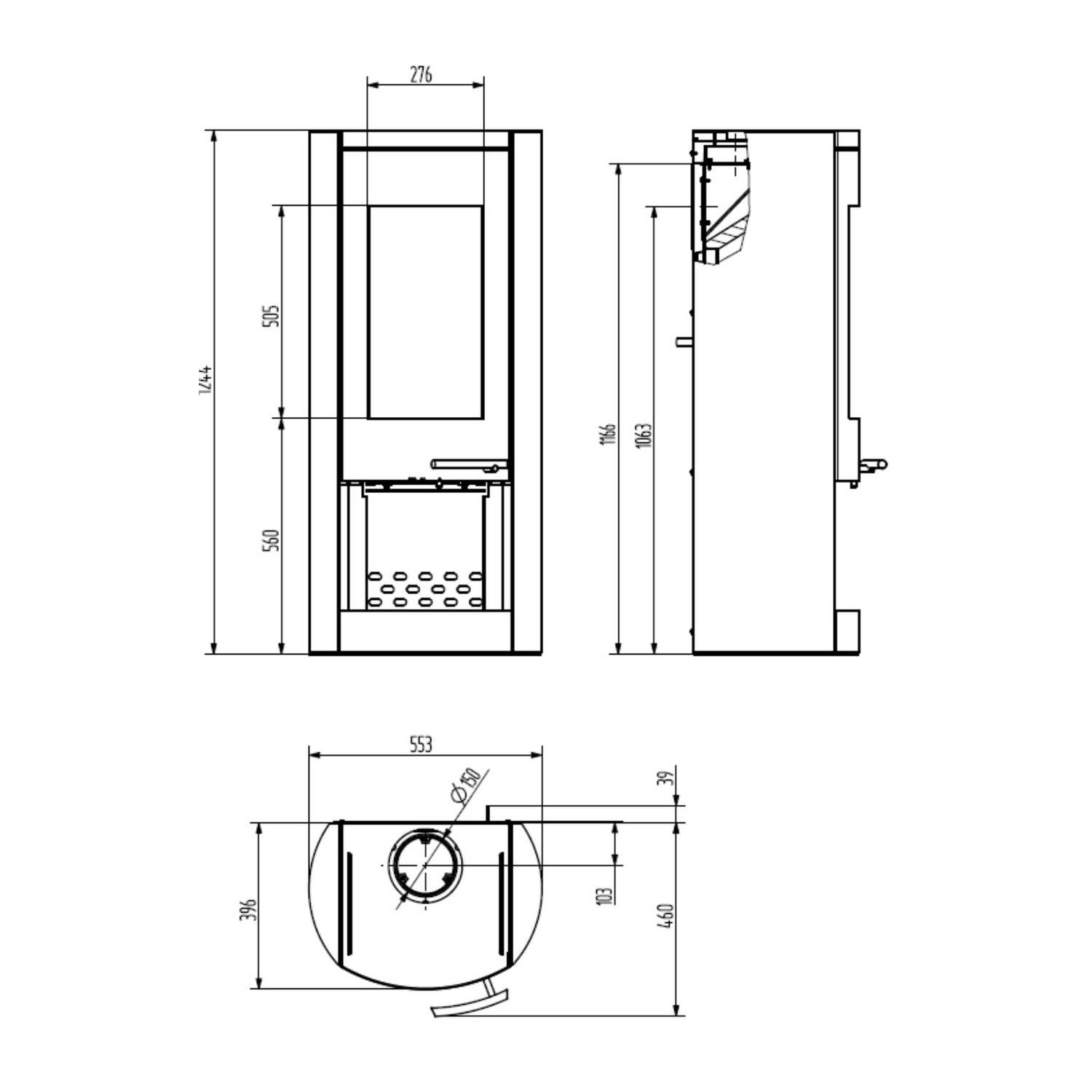 Wamsler poêle à bois « Motho » acier noir/gris