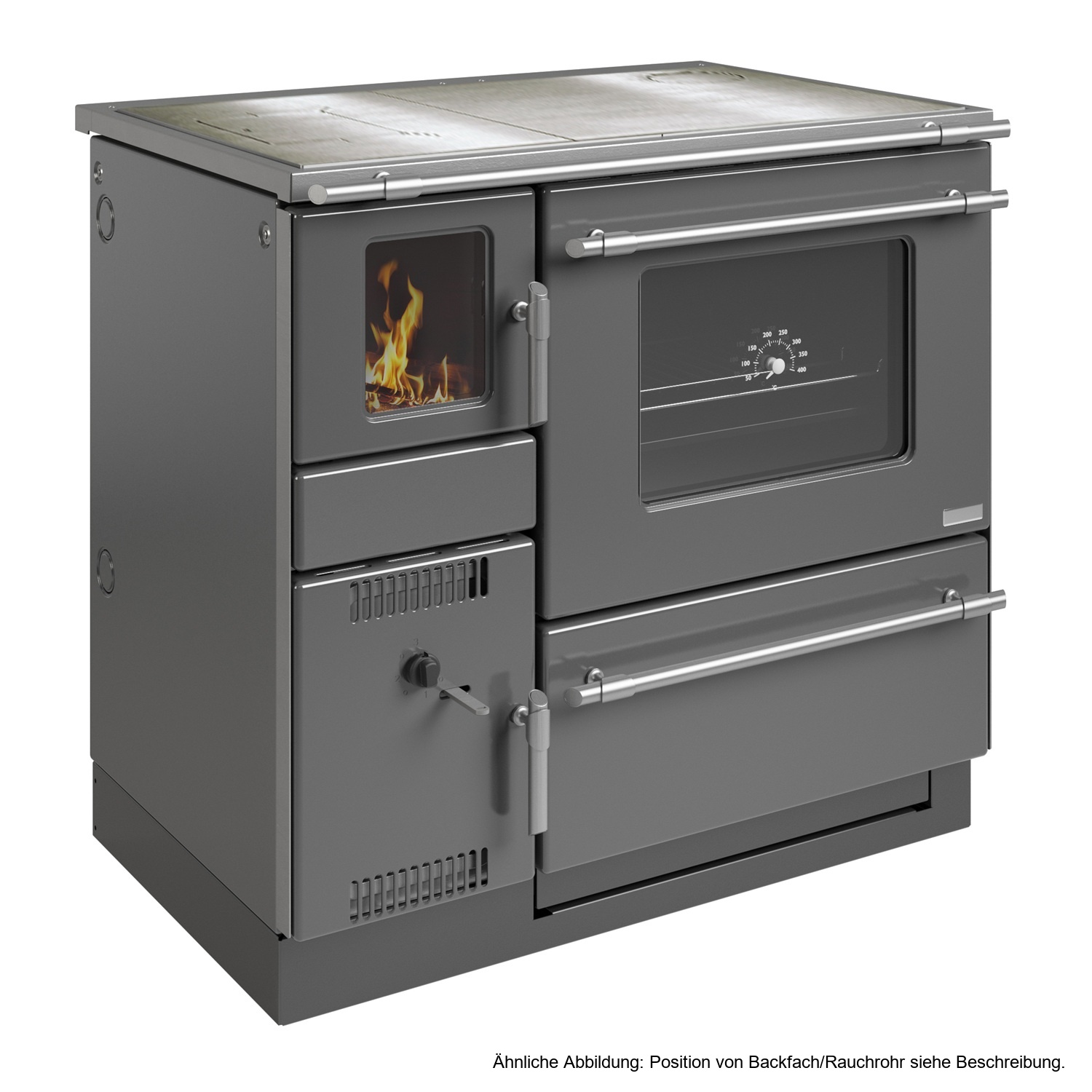 Wamsler K 139 F Cuisinière à bois à droite anthracite avec plaque en acier