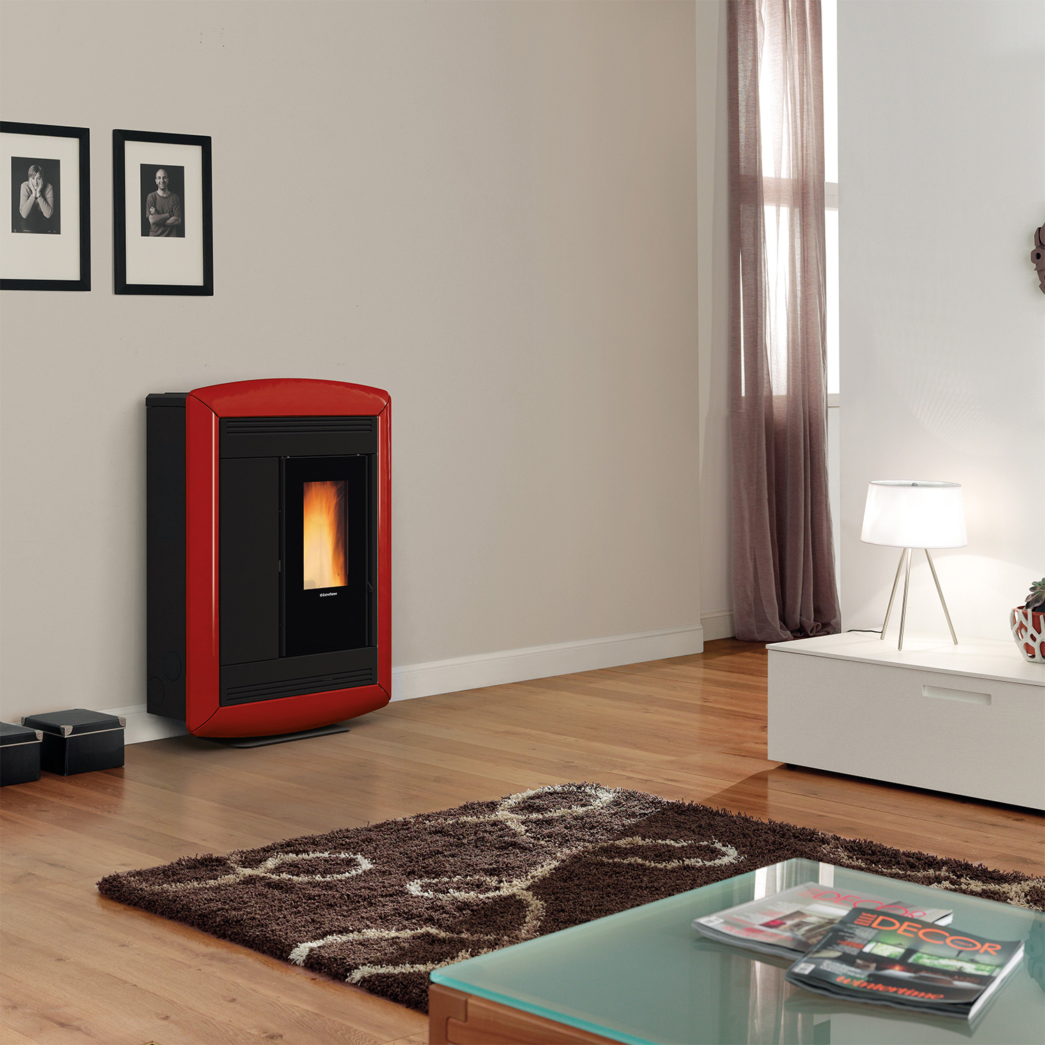 Extraflame Souvenir Lux EVO Poêle à granulés Majolique Bordeaux