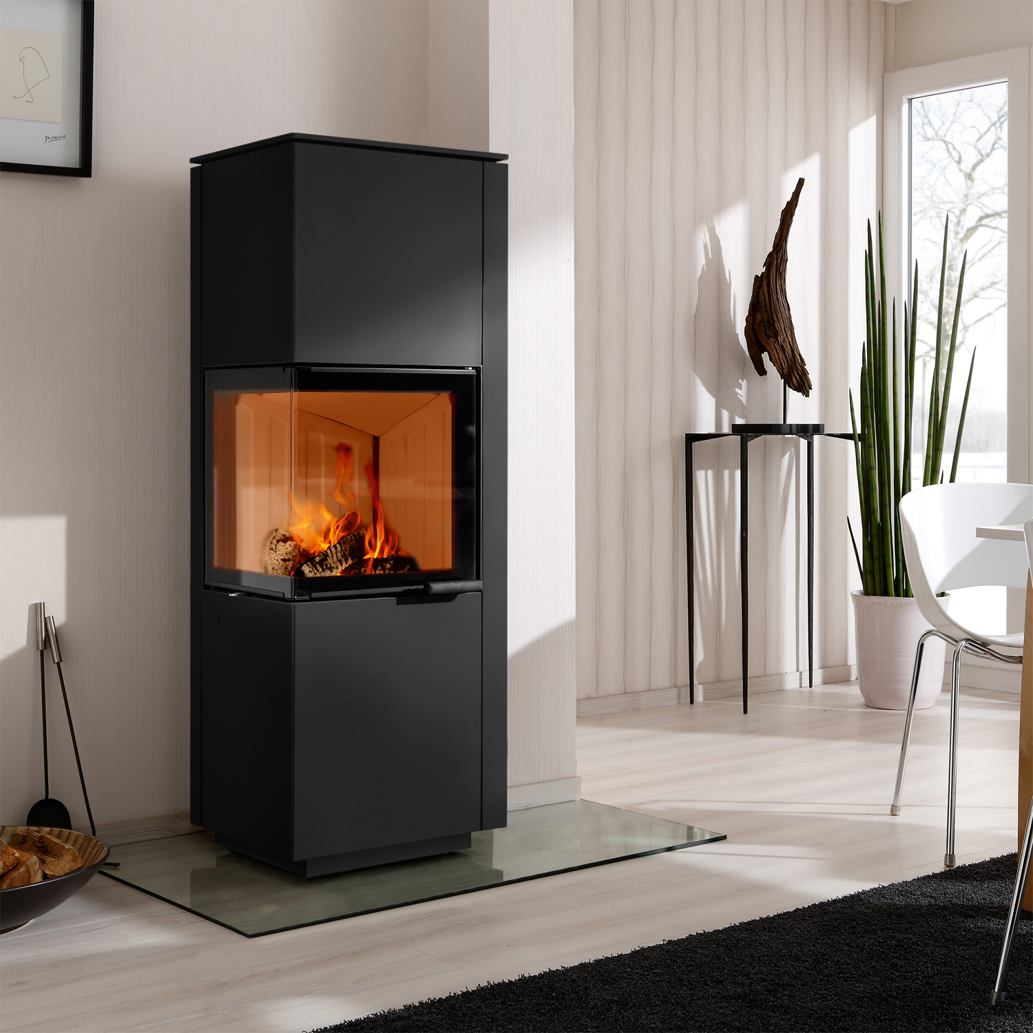 Spartherm Piko H2O poêle à bois avec échangeur d'eau Nero
