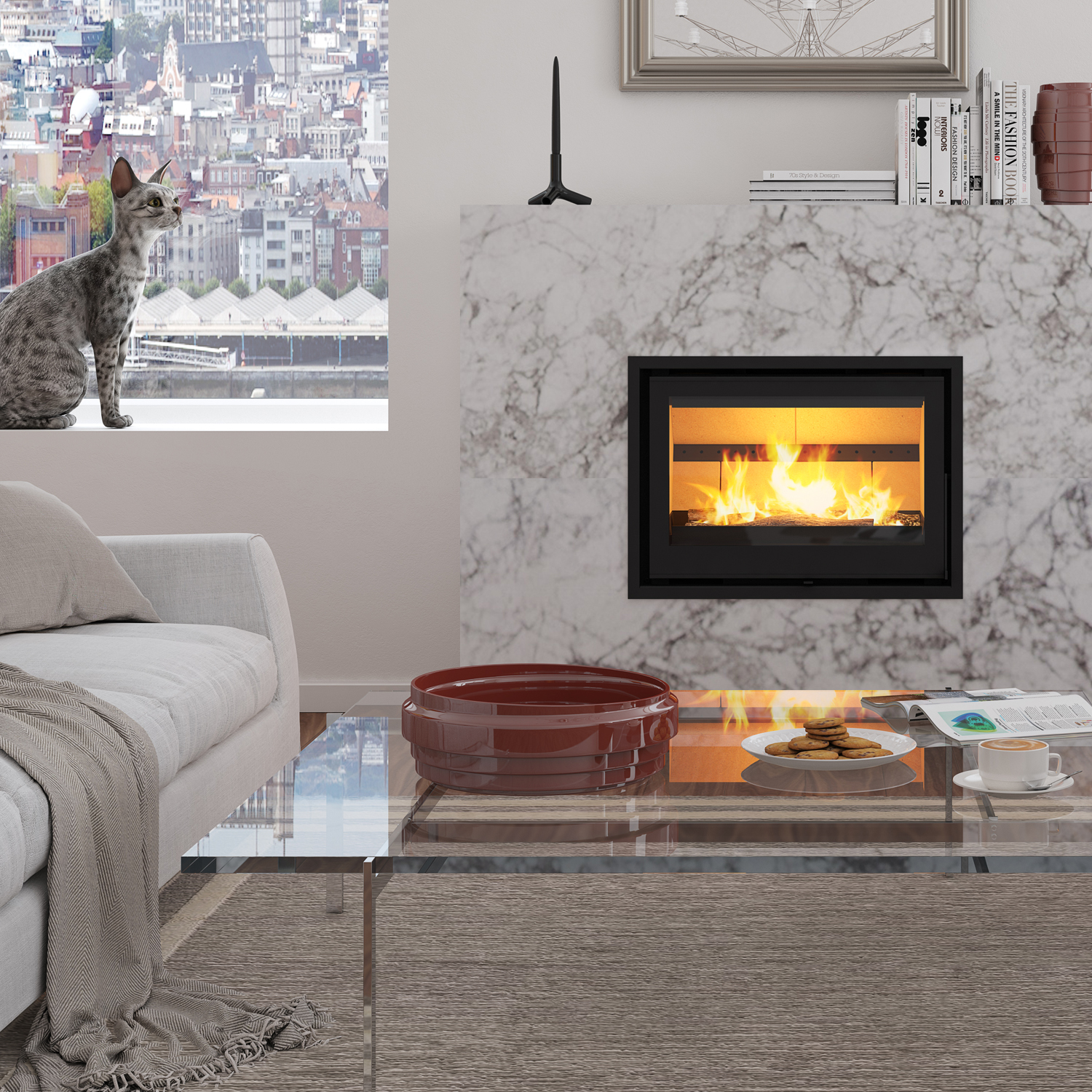 Dovre Vista 701I insert de cheminée à bois fonte noir