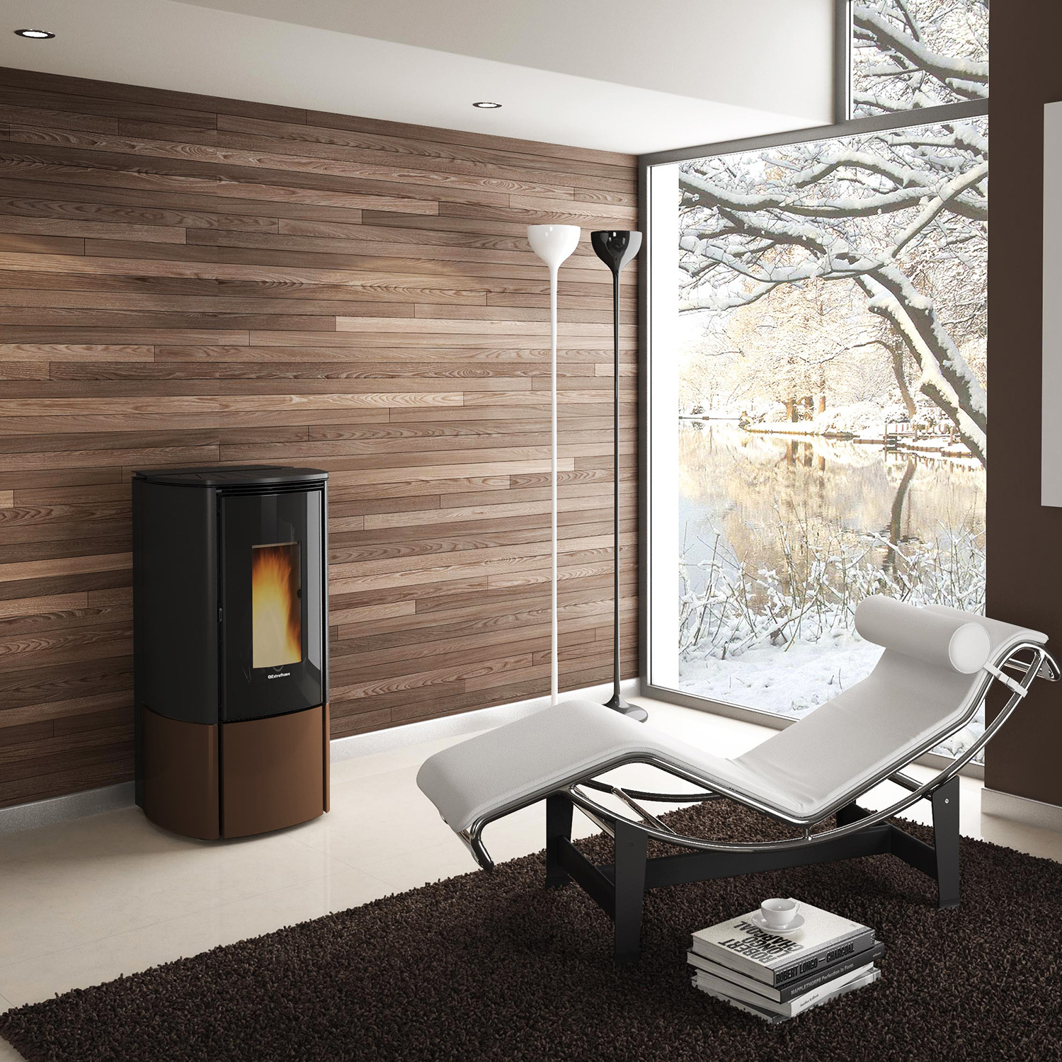 Extraflame Evolution Line Katia 11 poêle à granulés acier bronze
