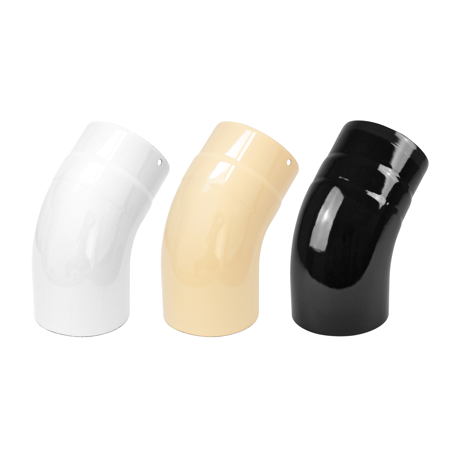 Coude de conduit de fumée / Coude de tuyau de poêle émaillé 130mm - Coude 45° lisse Blanc