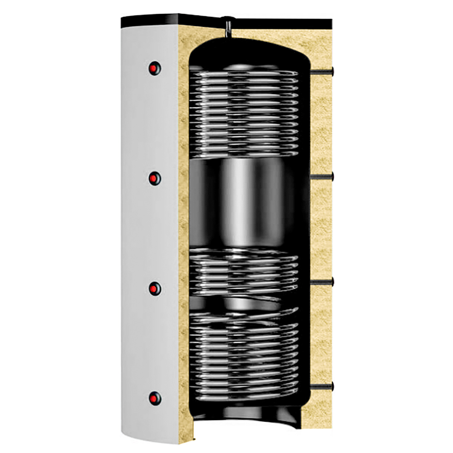 Réservoir tampon Laddomat Puffer 2 800 (805 litres) avec 2 échangeurs de chaleur solaires