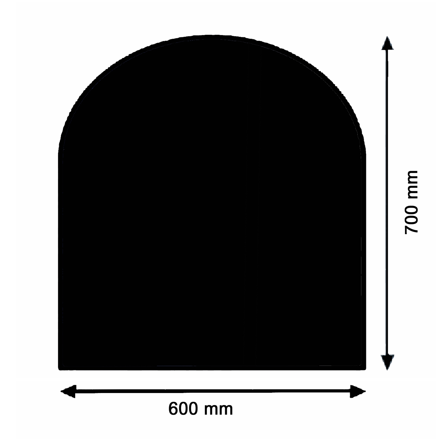 Plaque de verre pour poêle La Nordica, petite langue, noire Plaque de verre pour poêle La Nordica, petite langue, noire