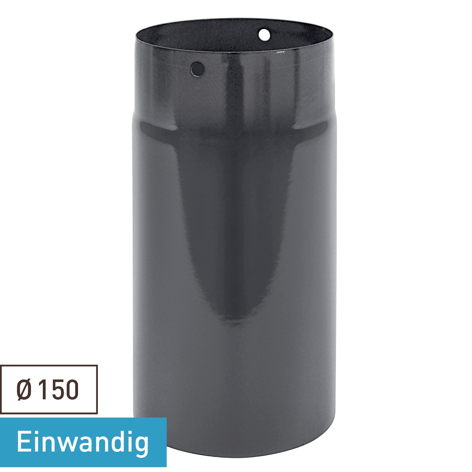 Tuyau de fumée / Tuyau de poêle émaillé 150 mm - 250 mm gris