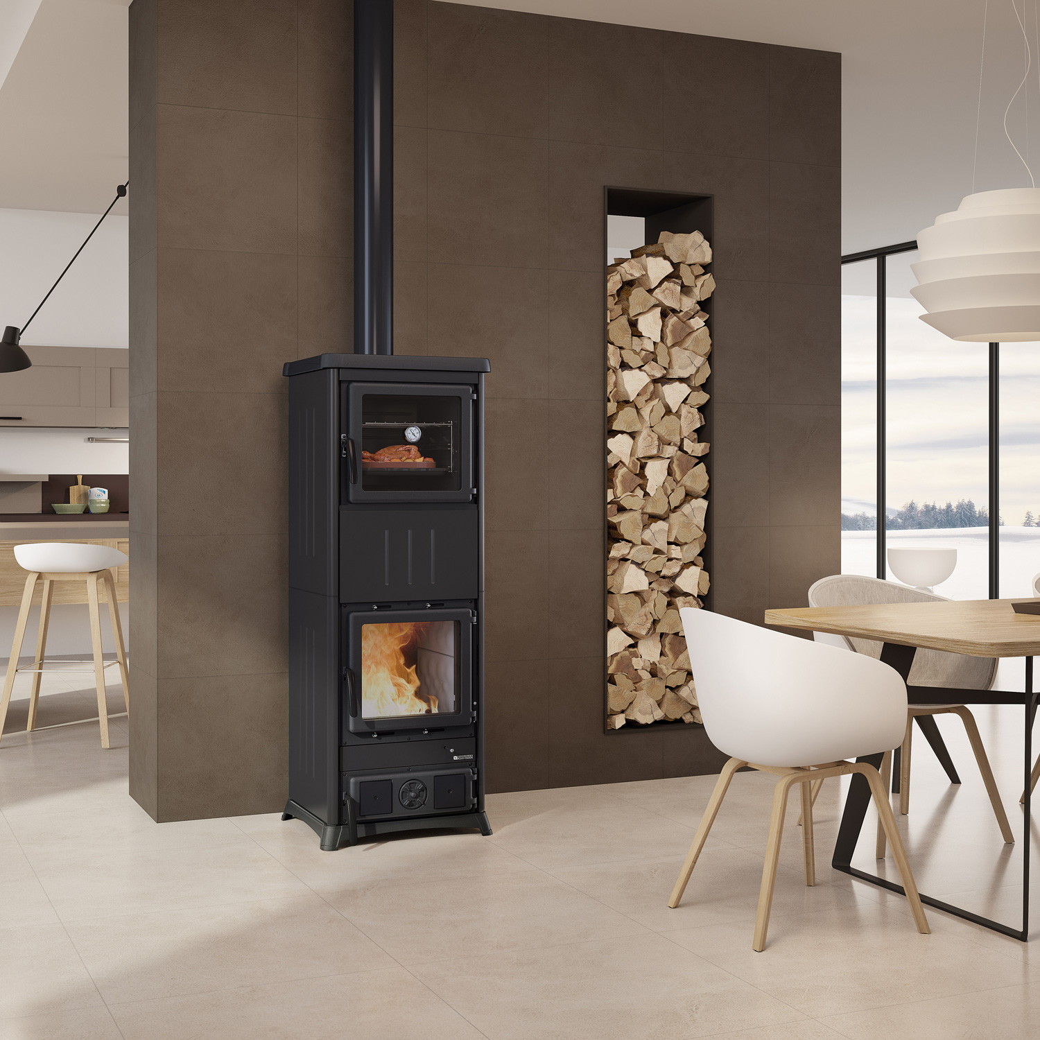 La Nordica Prestige Line Nova Forno Poêle à bois Acier Noir-Anthracite