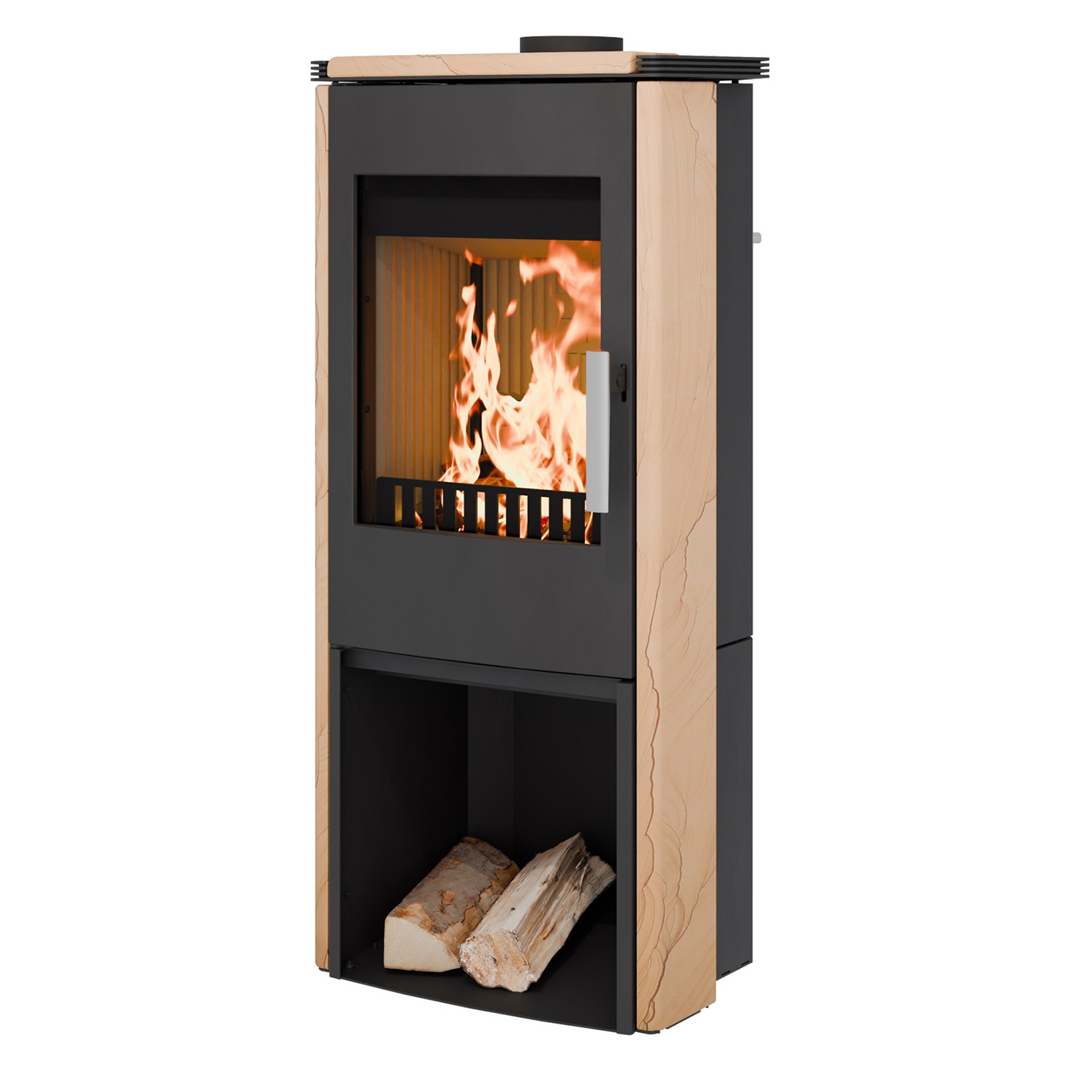Haas+Sohn Montegrotto III Poêle à bois Noir / Woodstone