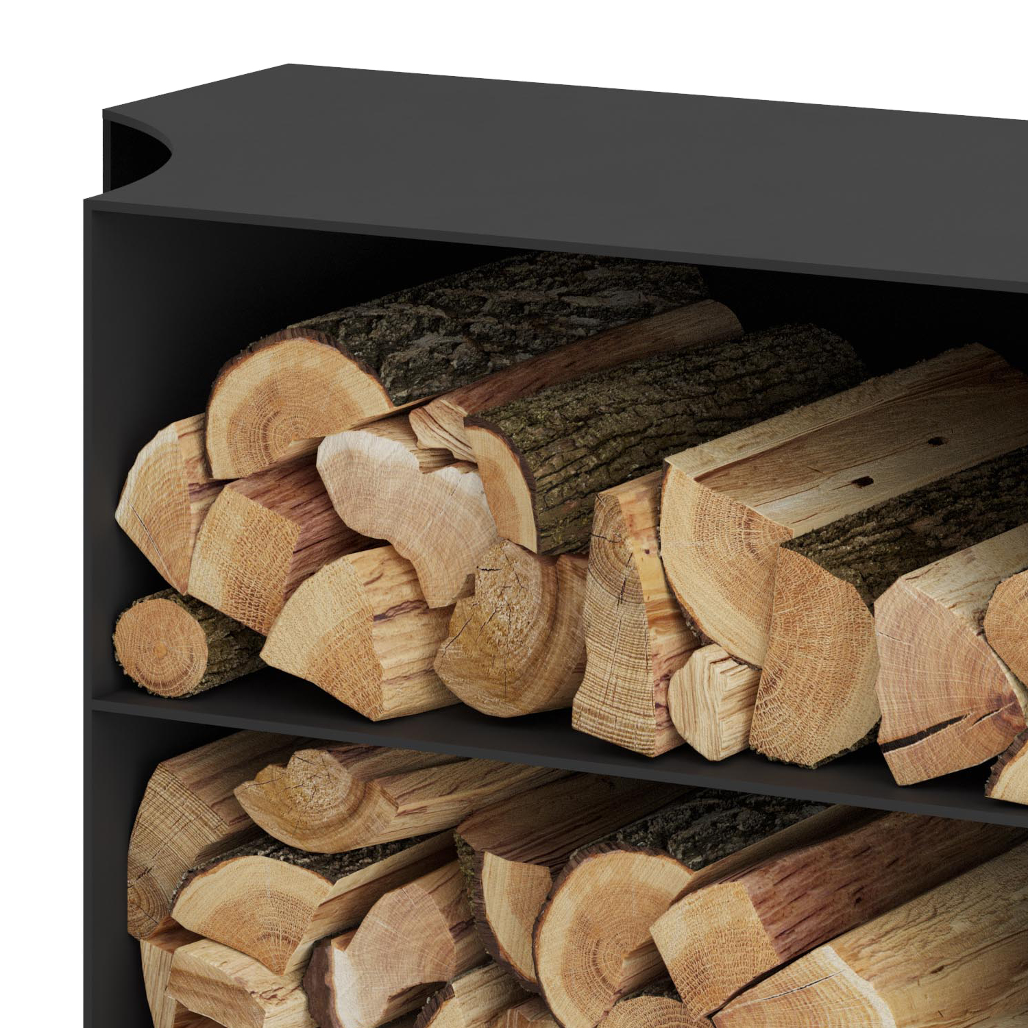 Casier à bois Spartherm pour Passo XS côté droit Nero