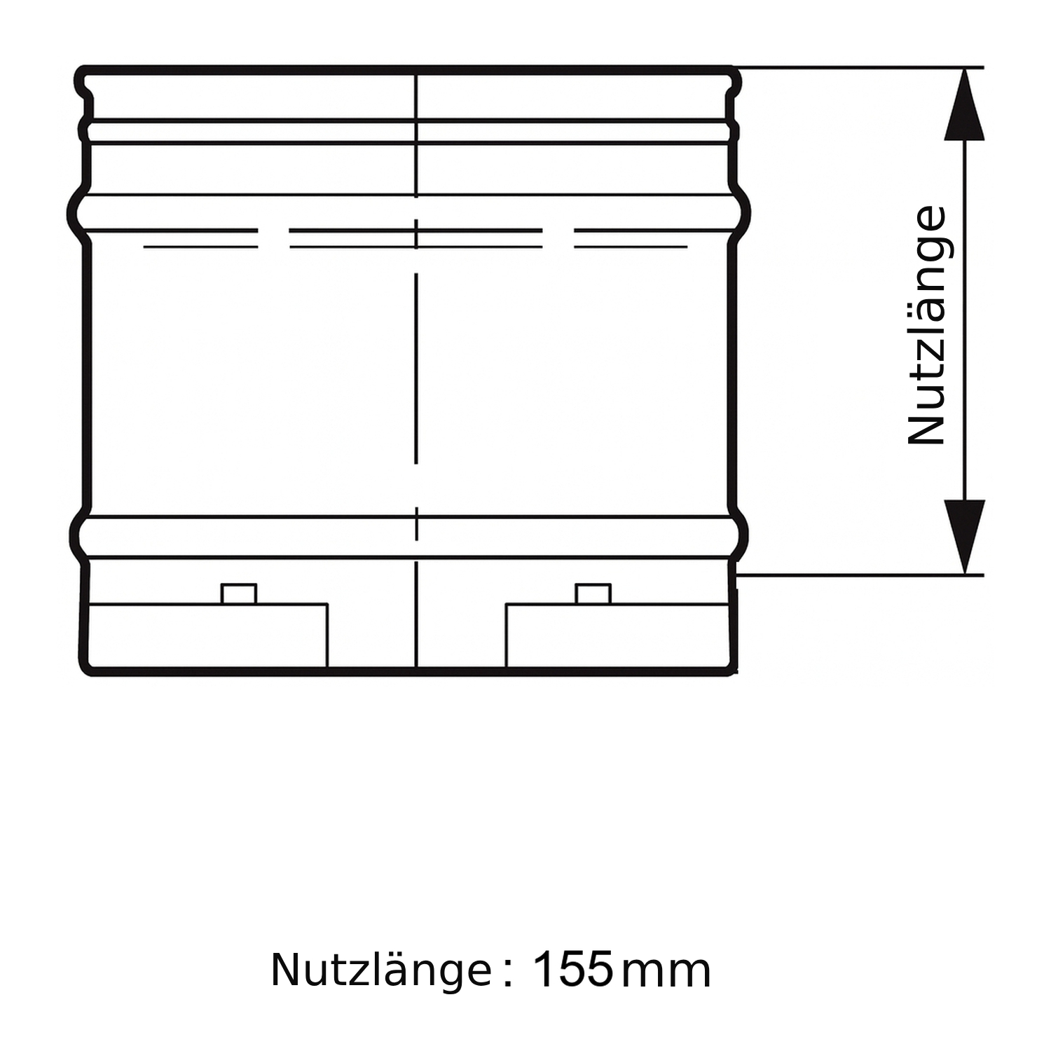 Schiedel ICS élément de tuyau 200 mm Ø180 double paroi brillant