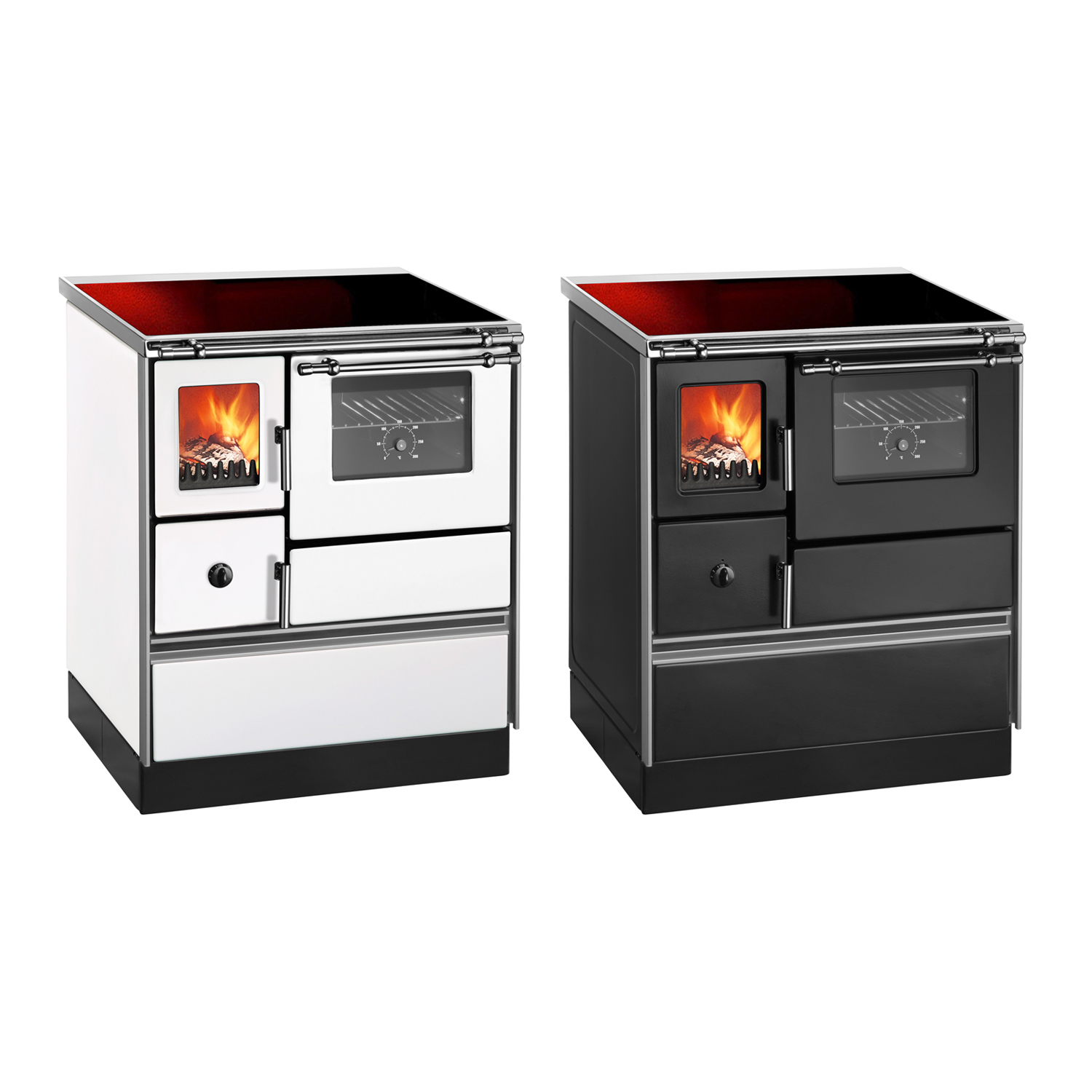 Wamsler K 176 F/A 70 Style Cuisinière Noire, Plaque Vitrocéramique, Four à Droite