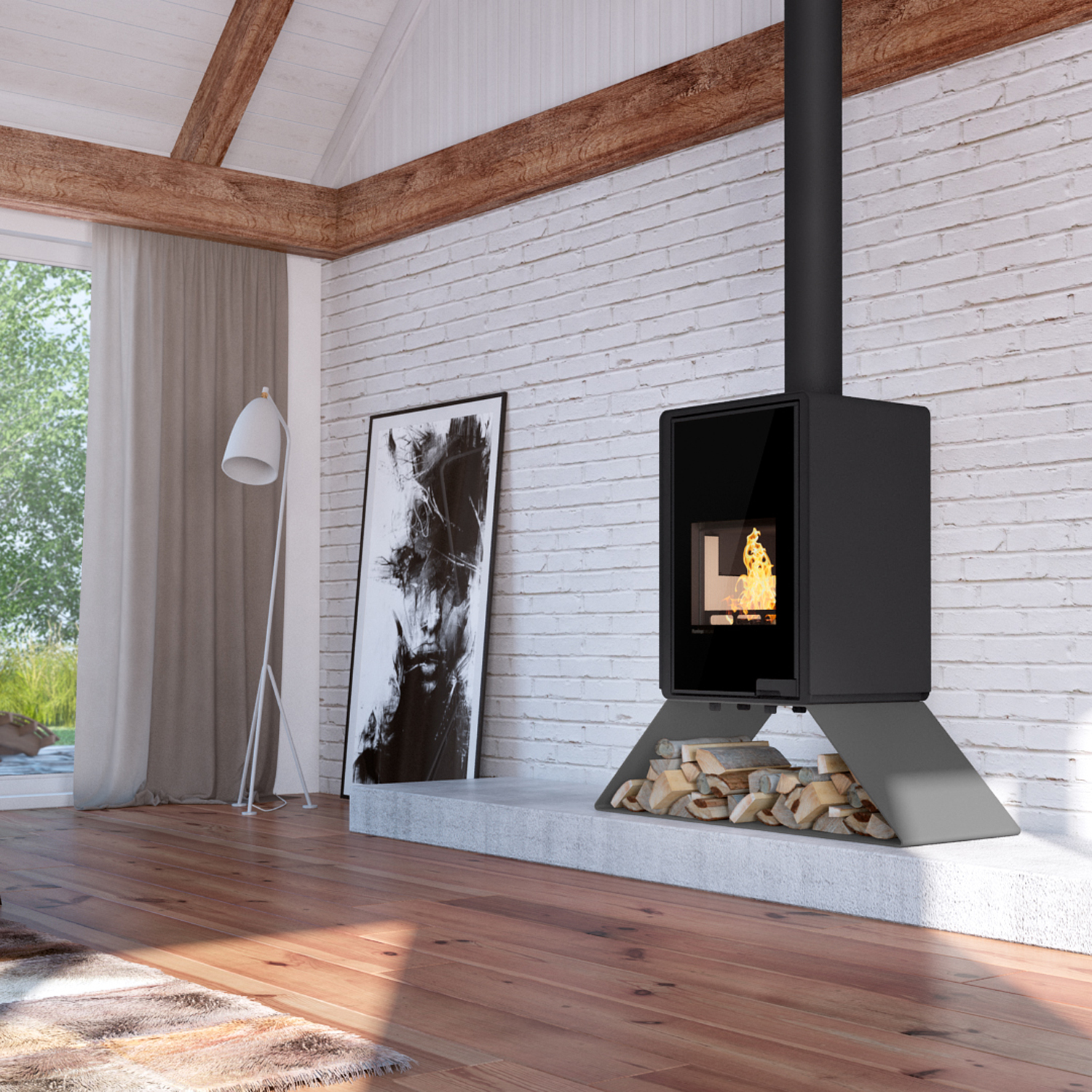 Poêle à bois HS Flamingo Deluxe Senai Gris