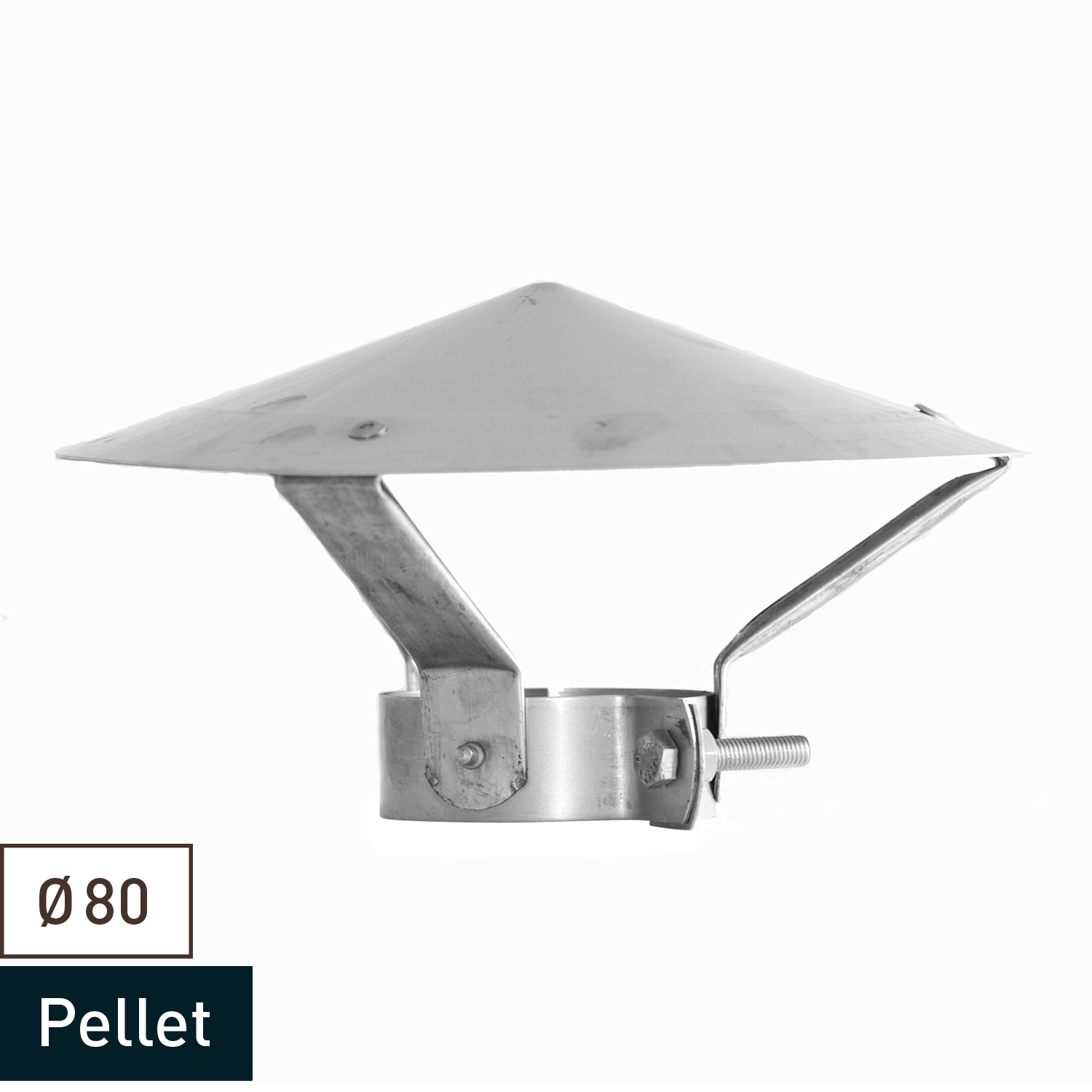 Raik conduit de poêle / tuyau de poêle 80mm - Chapeau de pluie INOX