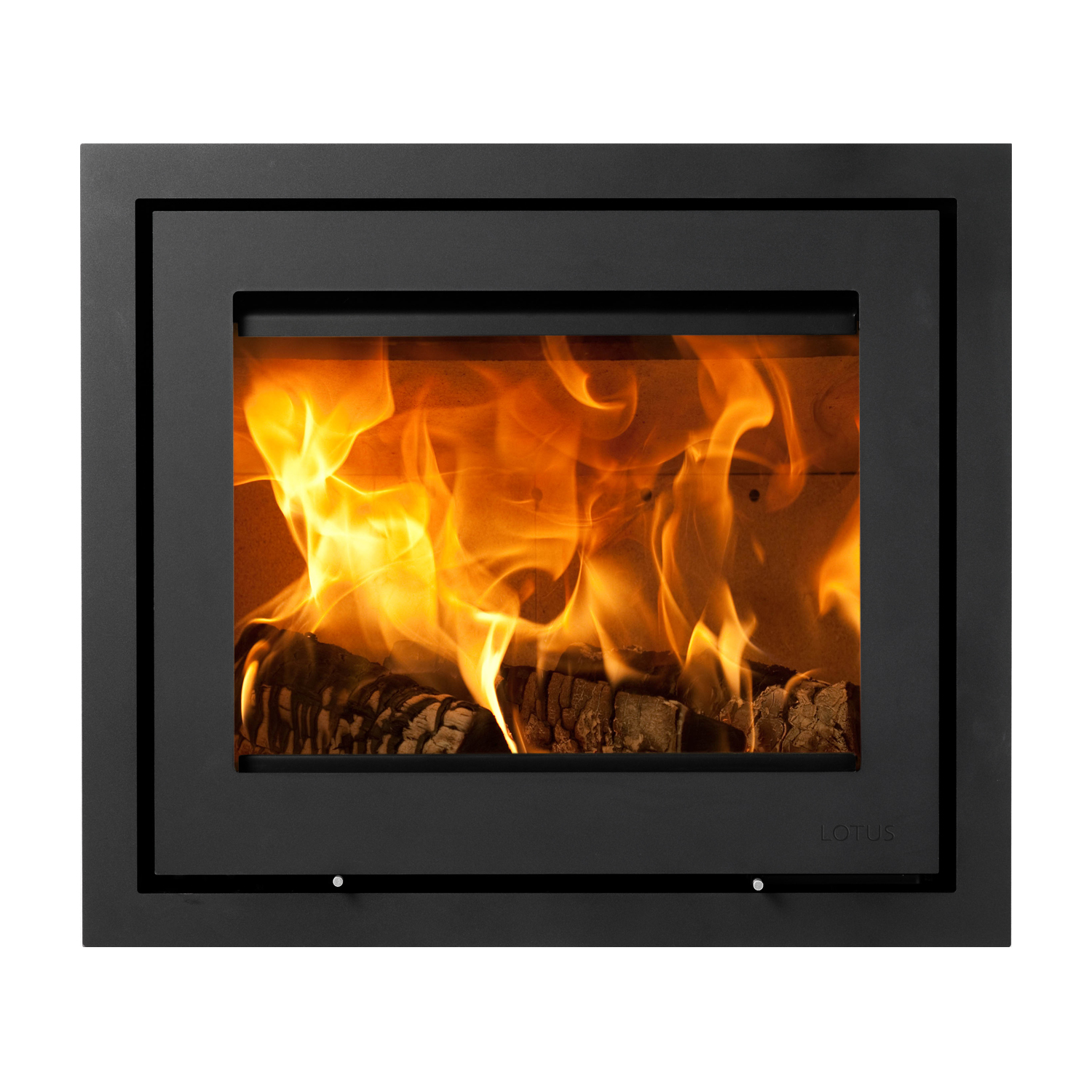 Lotus H570 insert de cheminée à bois noir / charnières à droite
