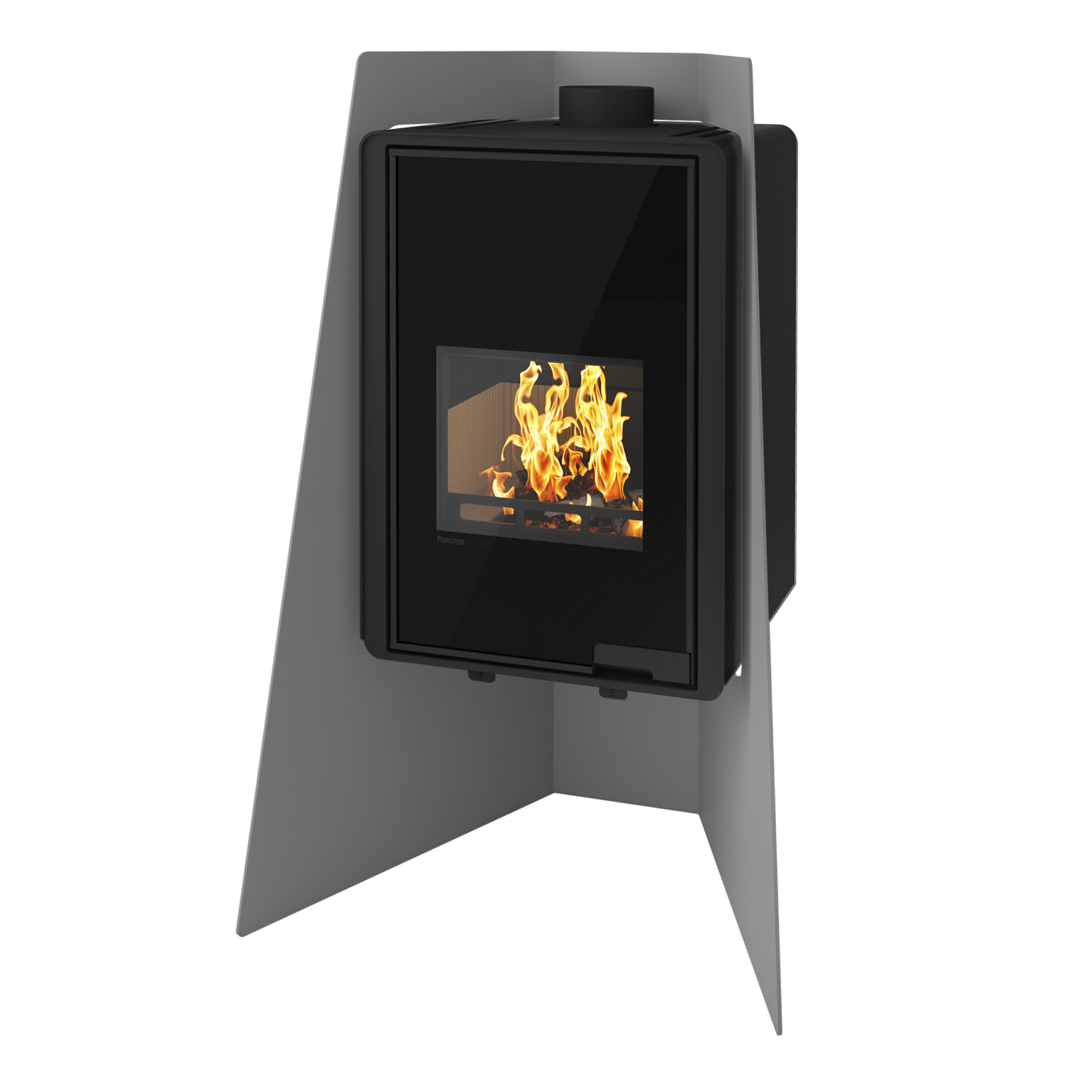 Poêle à bois HS Flamingo Deluxe Island Gris