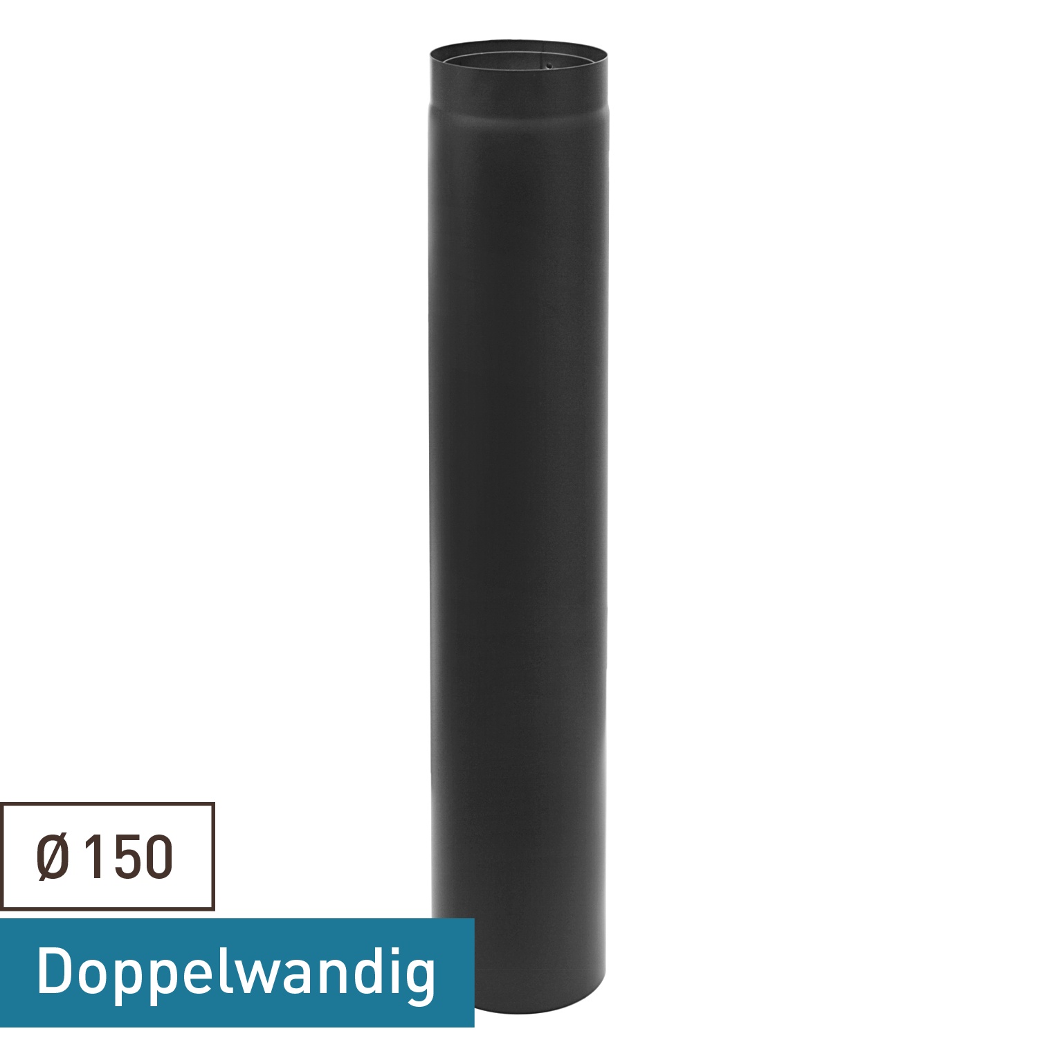 Raik Izoker élément de longueur 150mm noir double paroi L: 1000mm pour tuyau de fumée / conduit de fumée